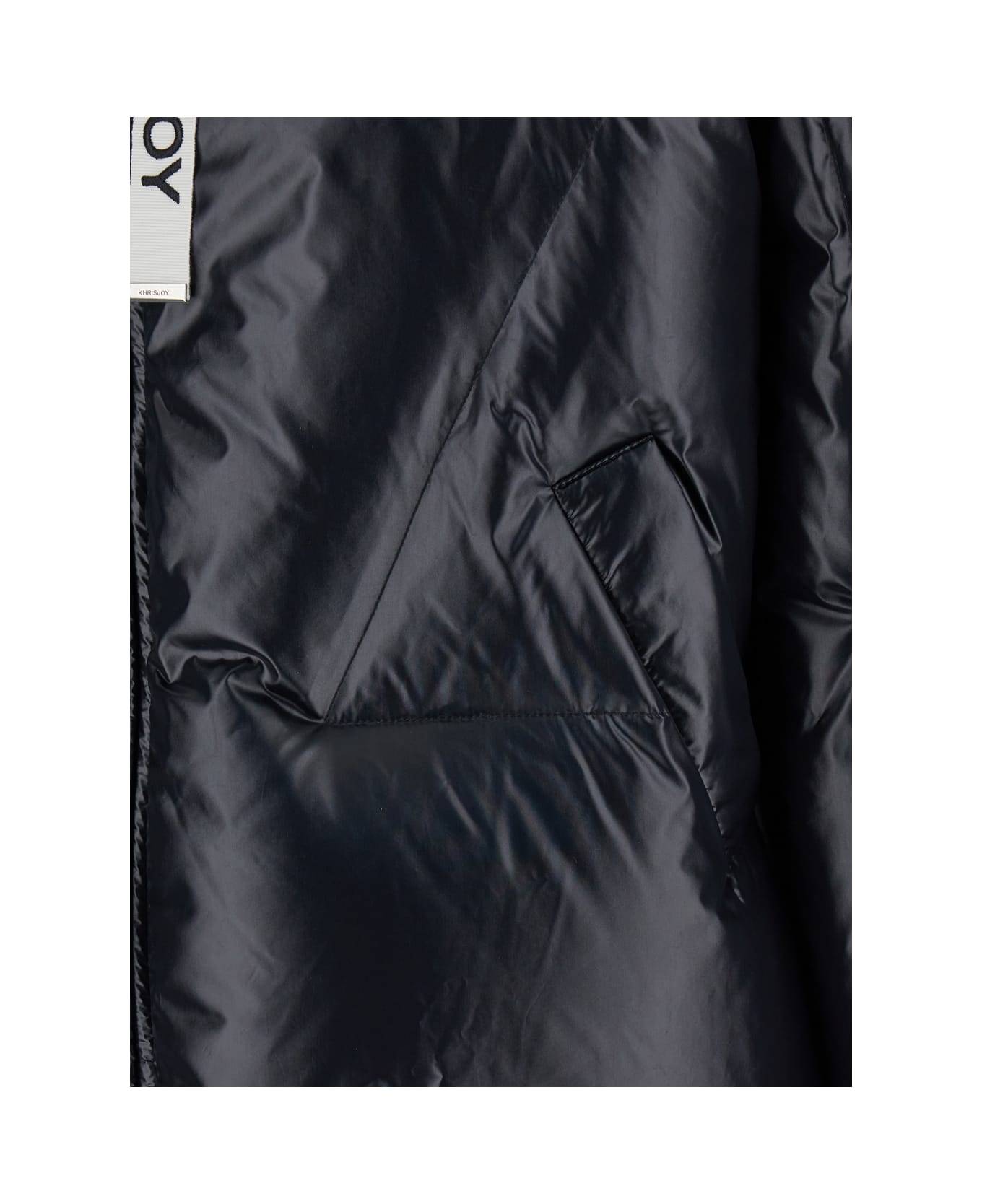 Khrisjoy 'khris' Black Down Jacket With Logo Detail In Tech Fabric Woman - Black