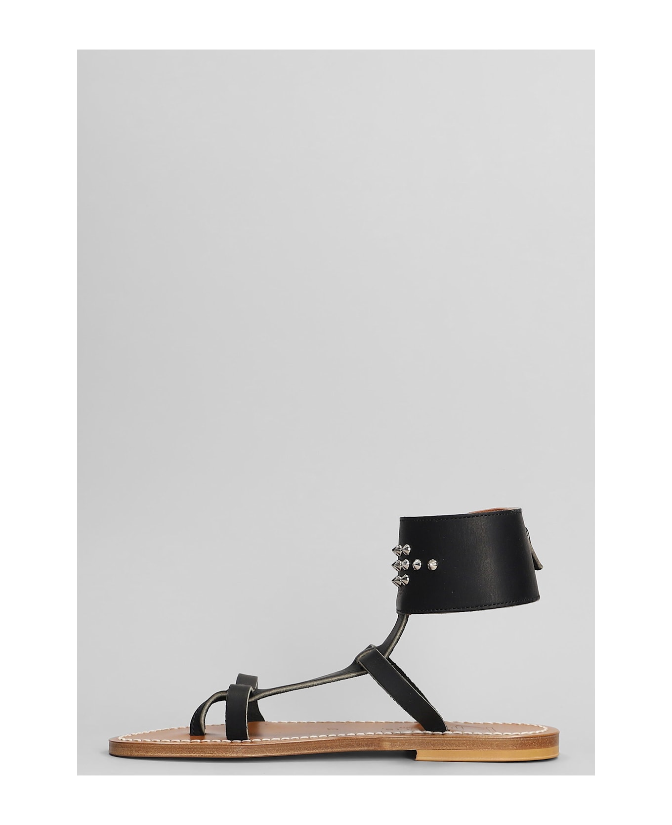 K.Jacques Clipper F Flats In Black Leather - black