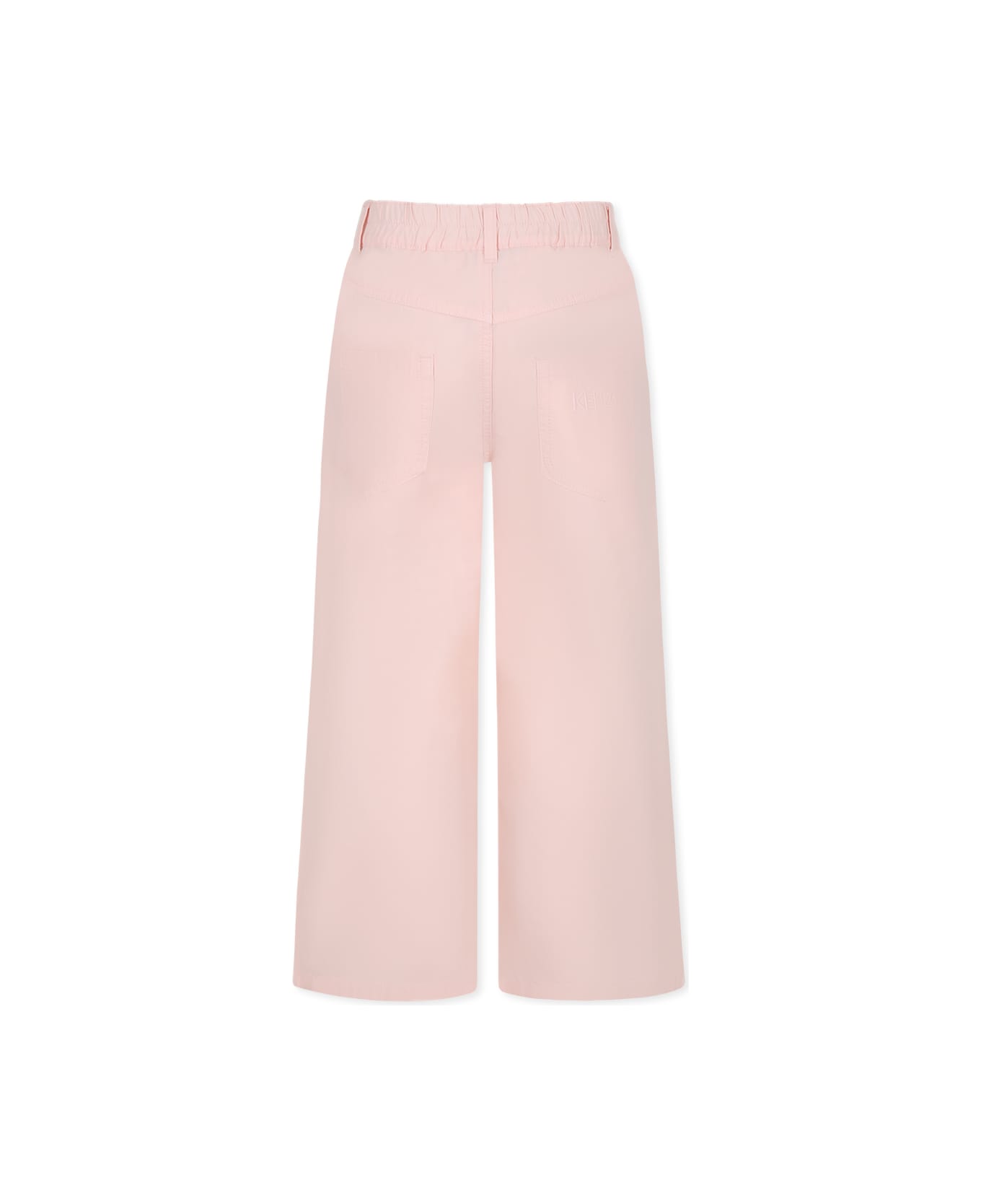 Kenzo Kids Pink Trousers For Girl With Logo - Pink