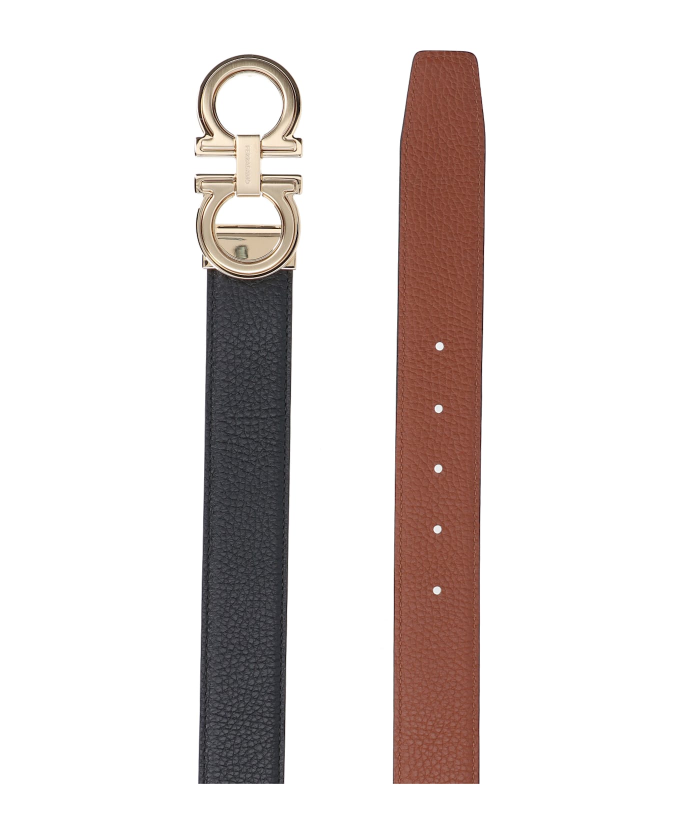 Ferragamo "gancini" Reversible Belt - Black  