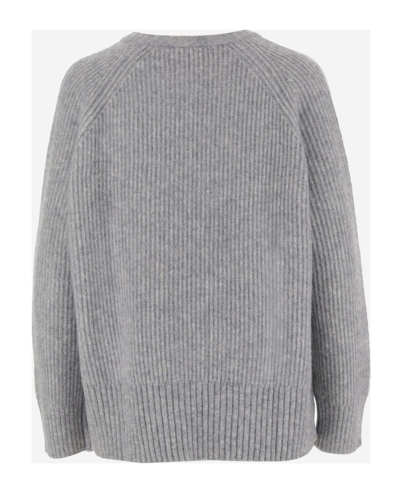 Allude Ribbed Cashmere Sweater - Grey