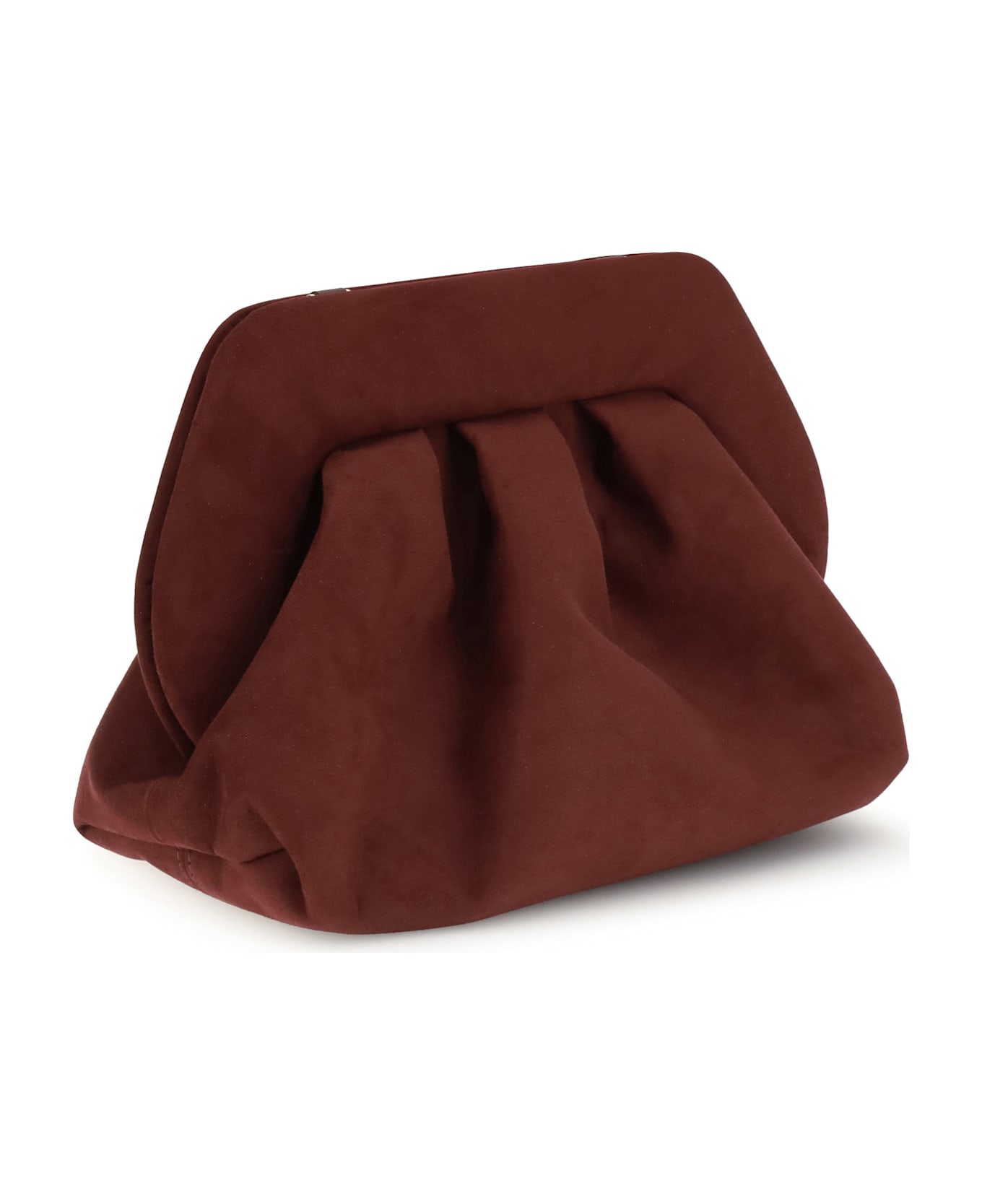 THEMOIRè Bios Suede Clutch Bag - PRUNE