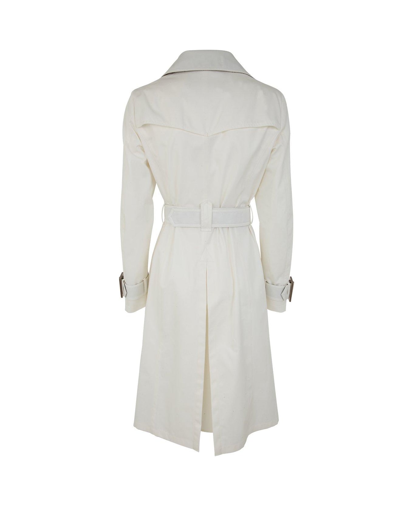 Herno Double Breasted Belted Coat - White