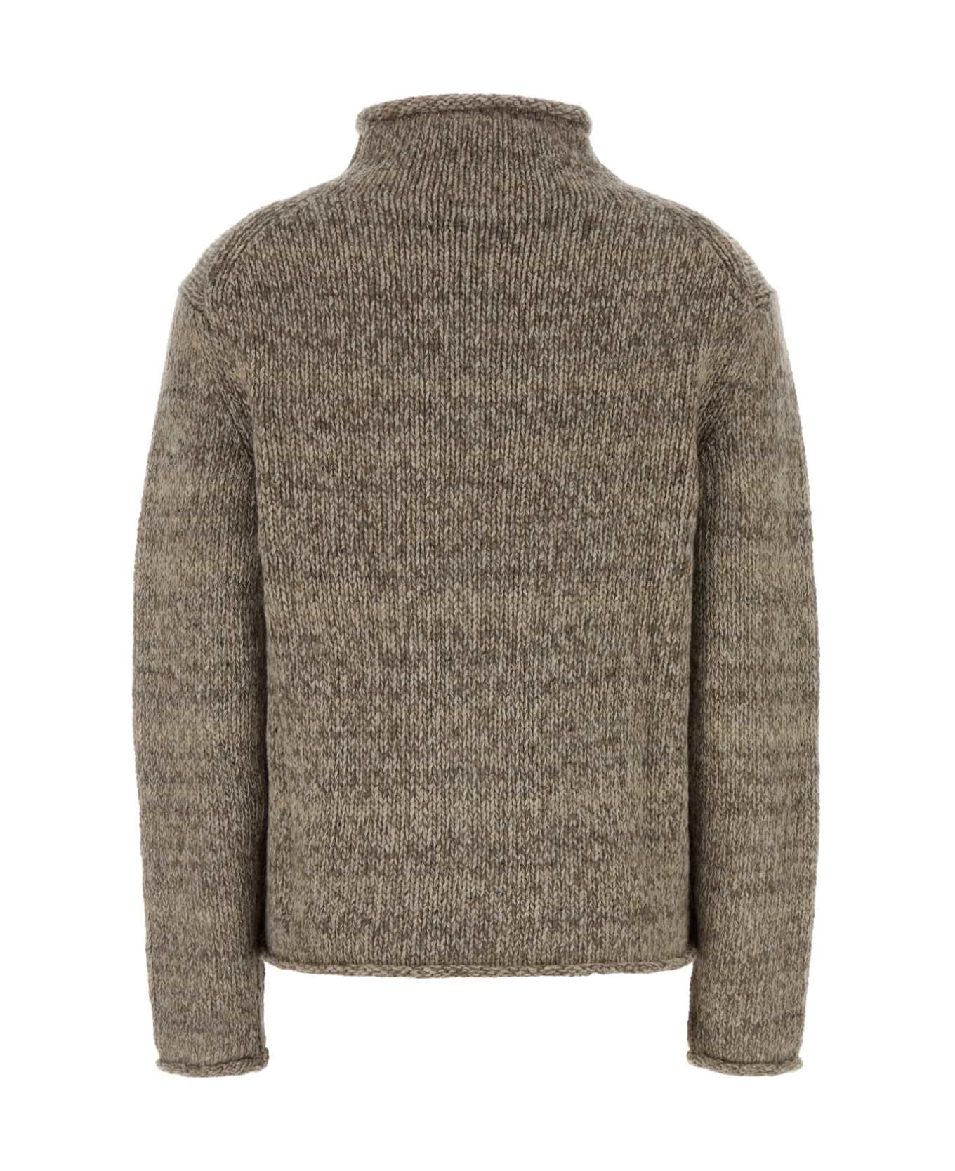 Polo Ralph Lauren Melange Cappuccino Wool Blend Sweater - NATURALMULTI