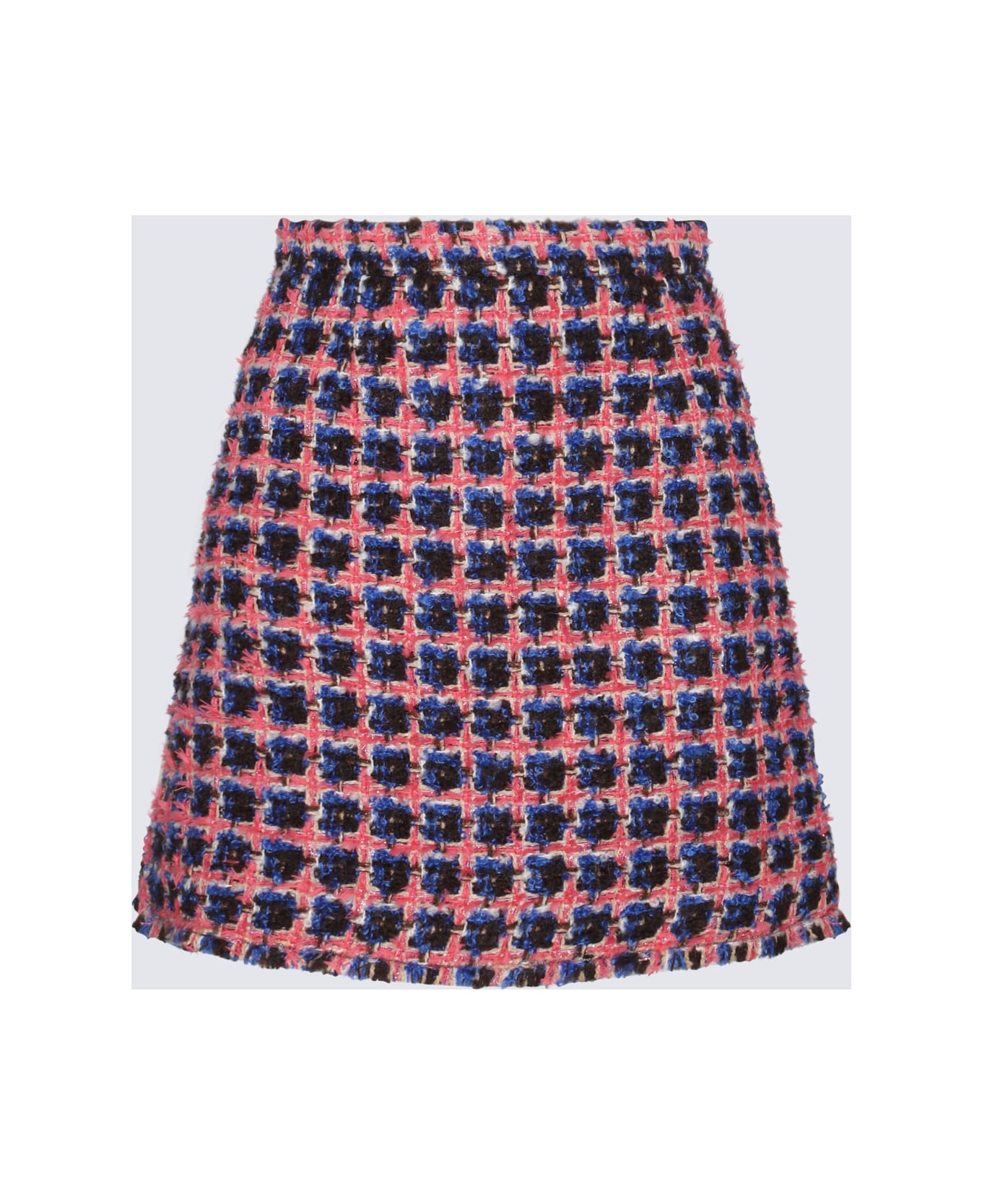 Etro Pink Wool And Mohair Blend Boucle' Mini Skirt - Pink