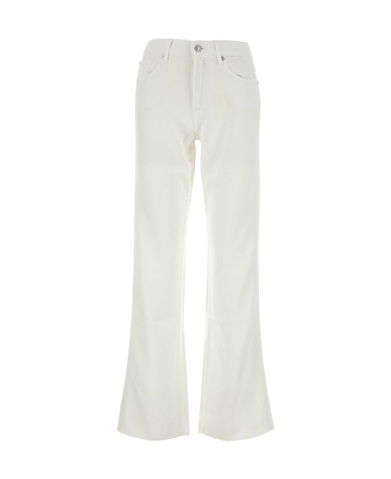 7 For All Mankind White Lyocell Tess Pant - BIANCO