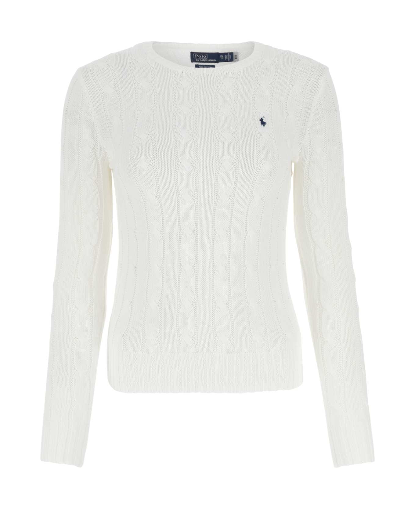 Polo Ralph Lauren White Cotton Sweater - White