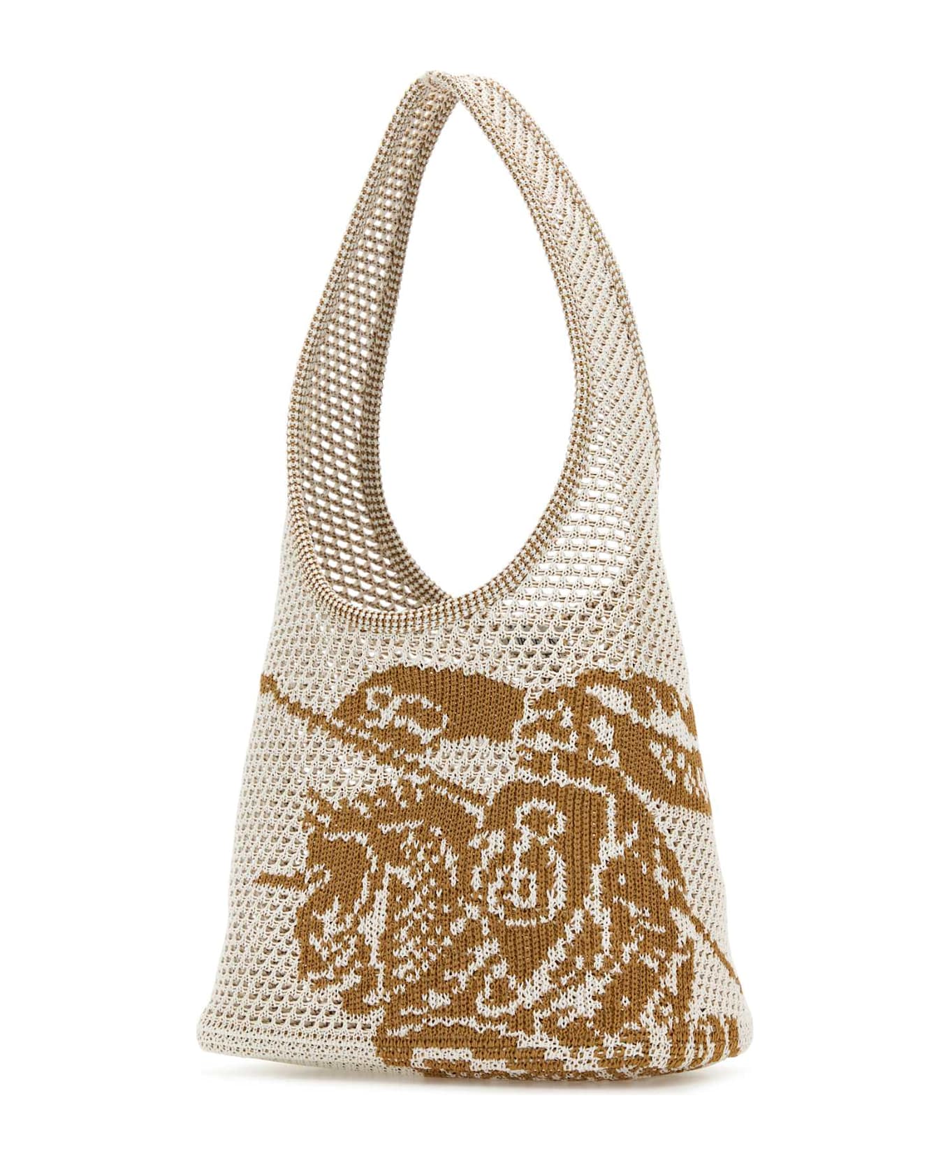 Burberry White Crochet Shoulder Bag - WHITESAND