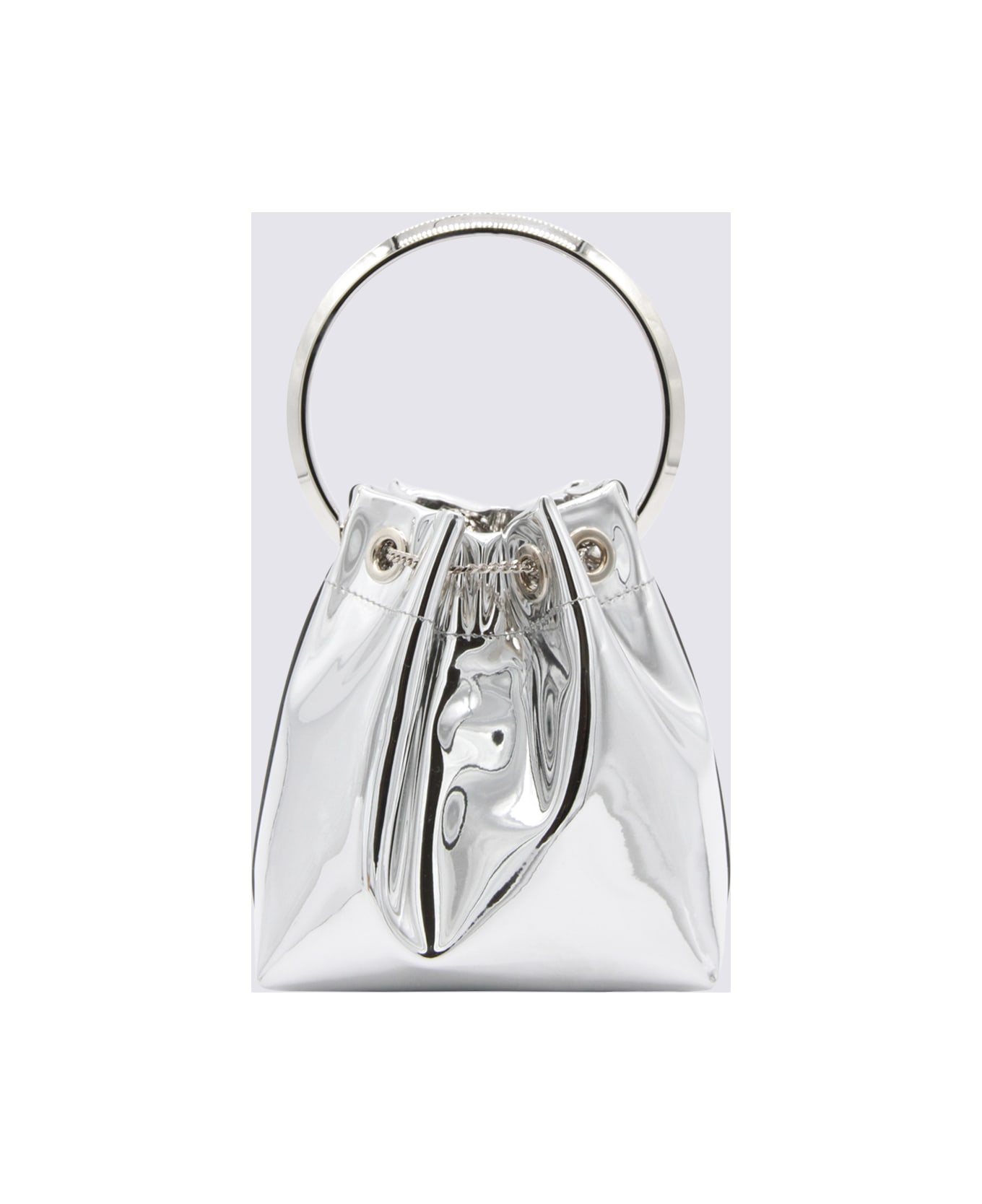 Jimmy Choo Silver Leather Top Handle Bag - Silver