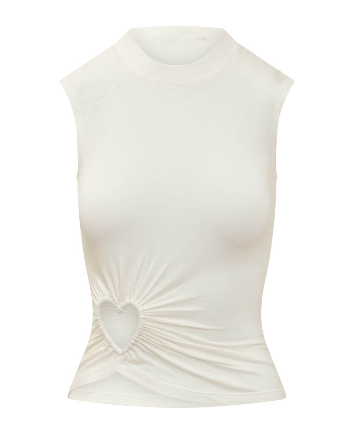 AMBUSH White Viscose Blend Dress Top - WHITE