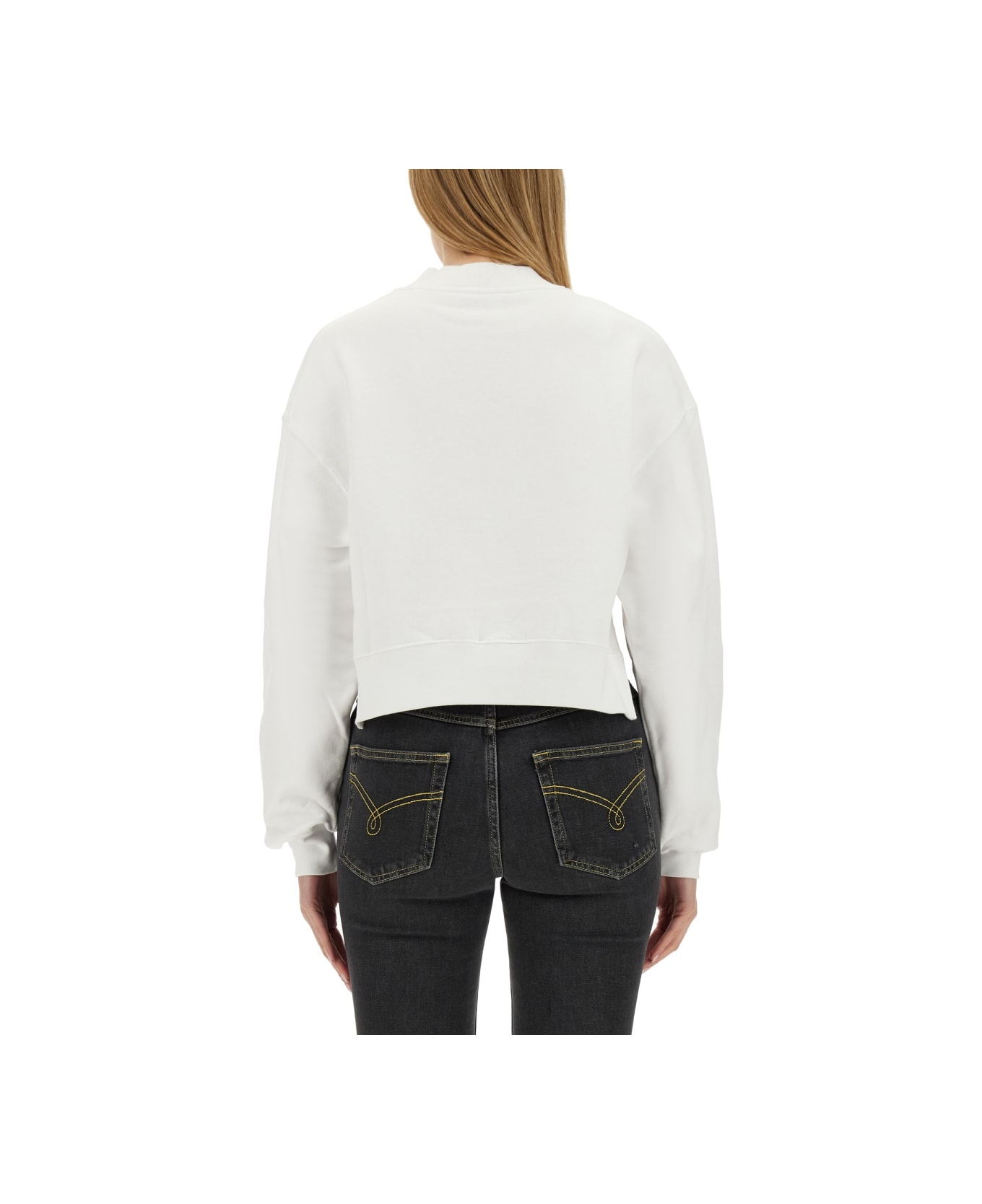 M05CH1N0 Jeans Sweatshirt With Logo - WHITE