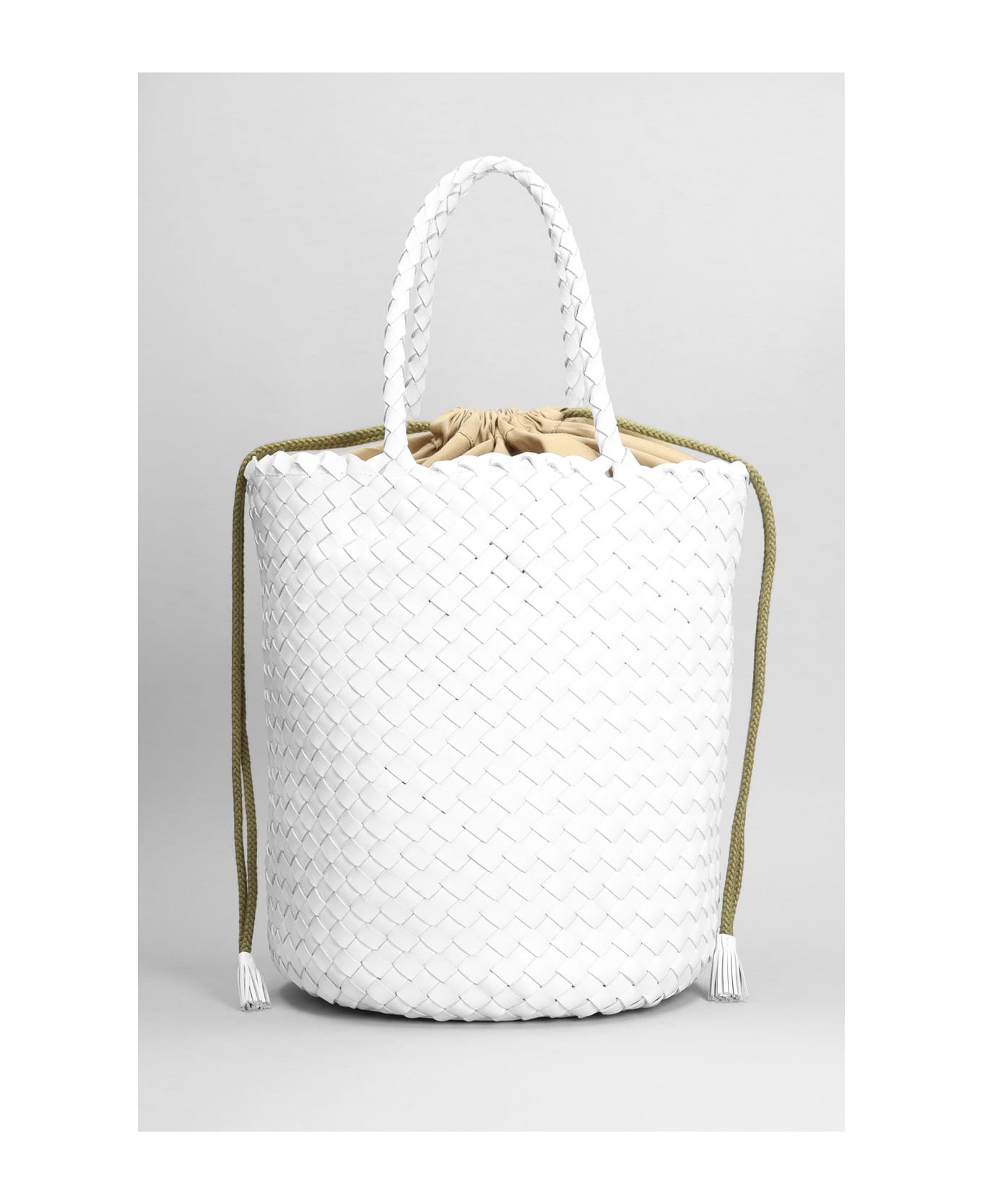 Dragon Diffusion Jacky Bucket Hand Bag In White Leather - white