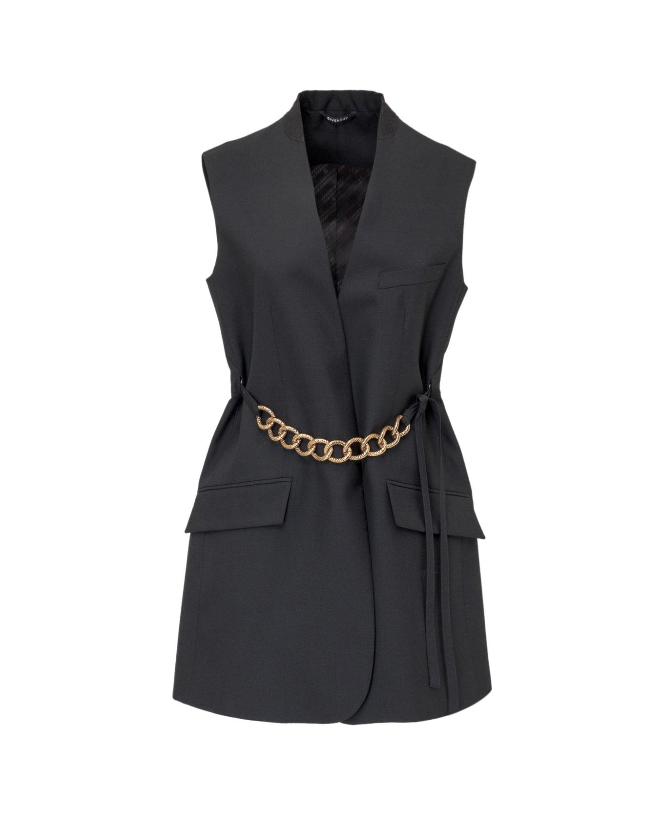 Givenchy Chain Embellished Sleeveless Jacket - BLACK ベスト