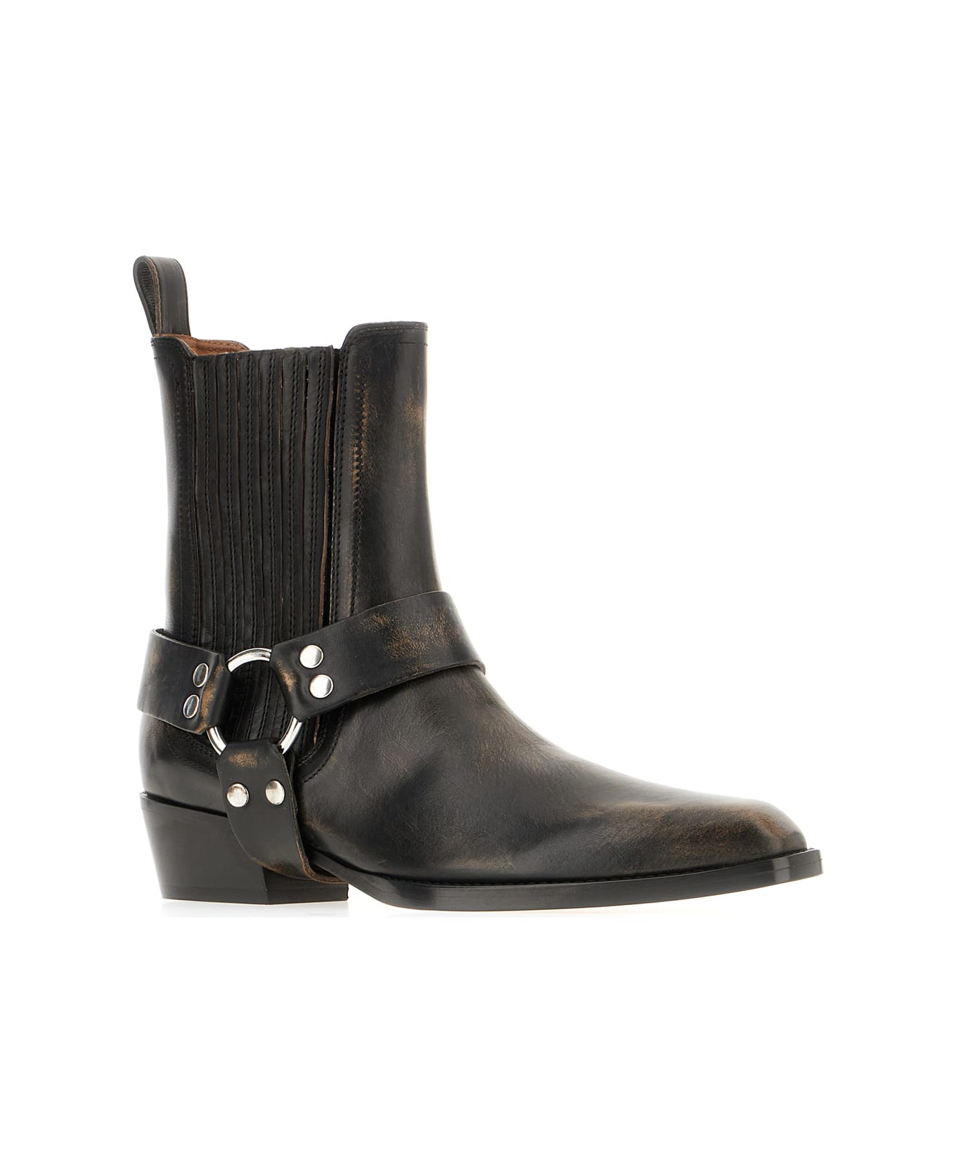 Paris Texas Black Leather Helena Boots - BLACK