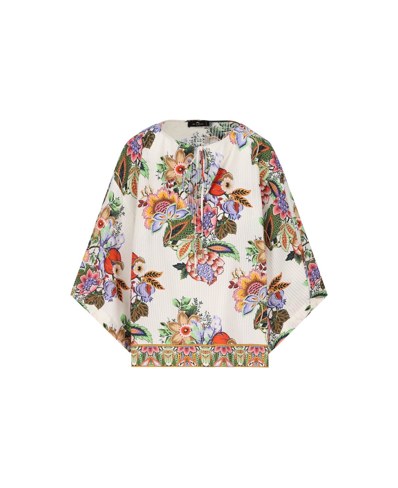 Etro Floral Printed Top - White