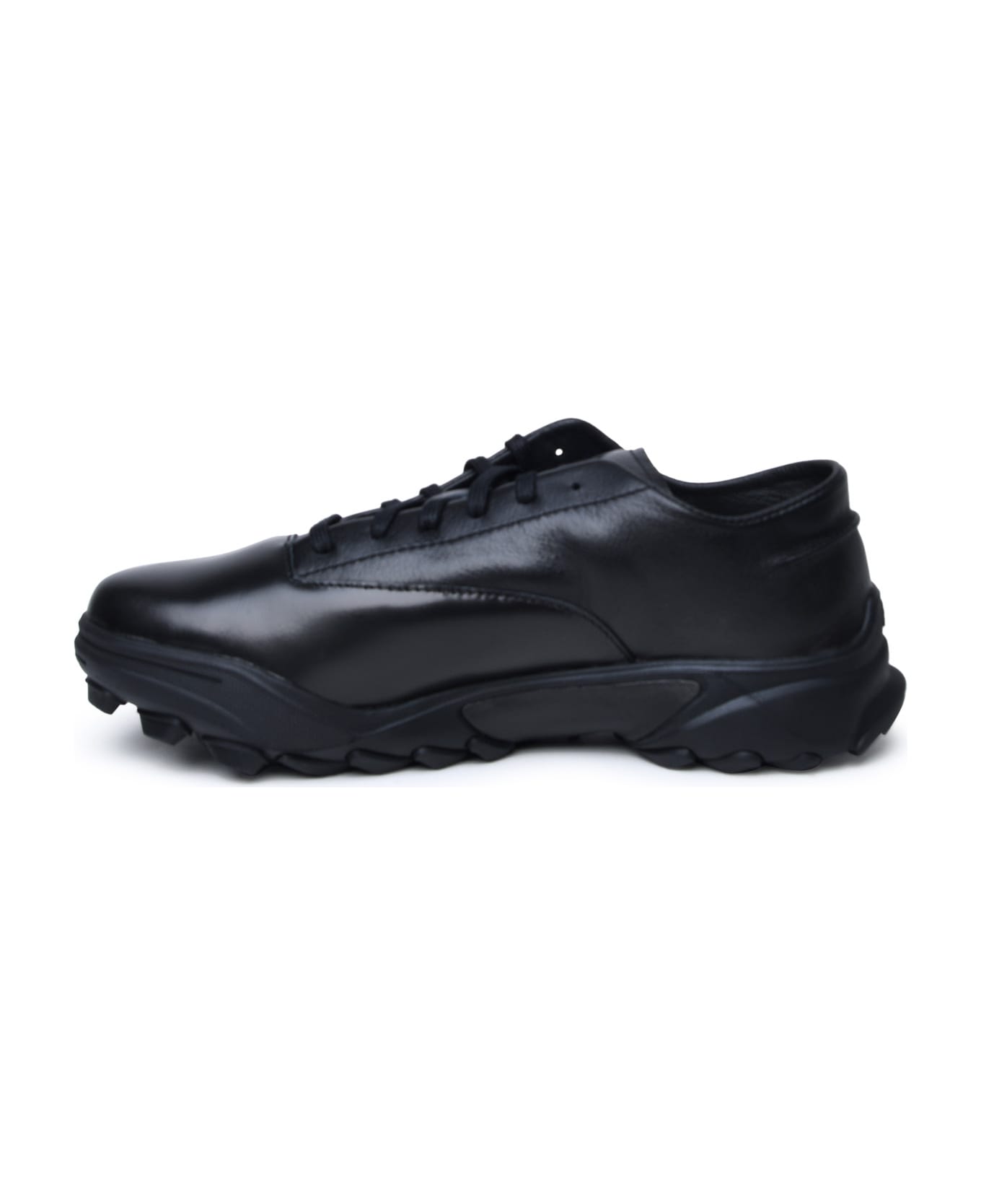 Y-3 Black Leather Sneakers - Black