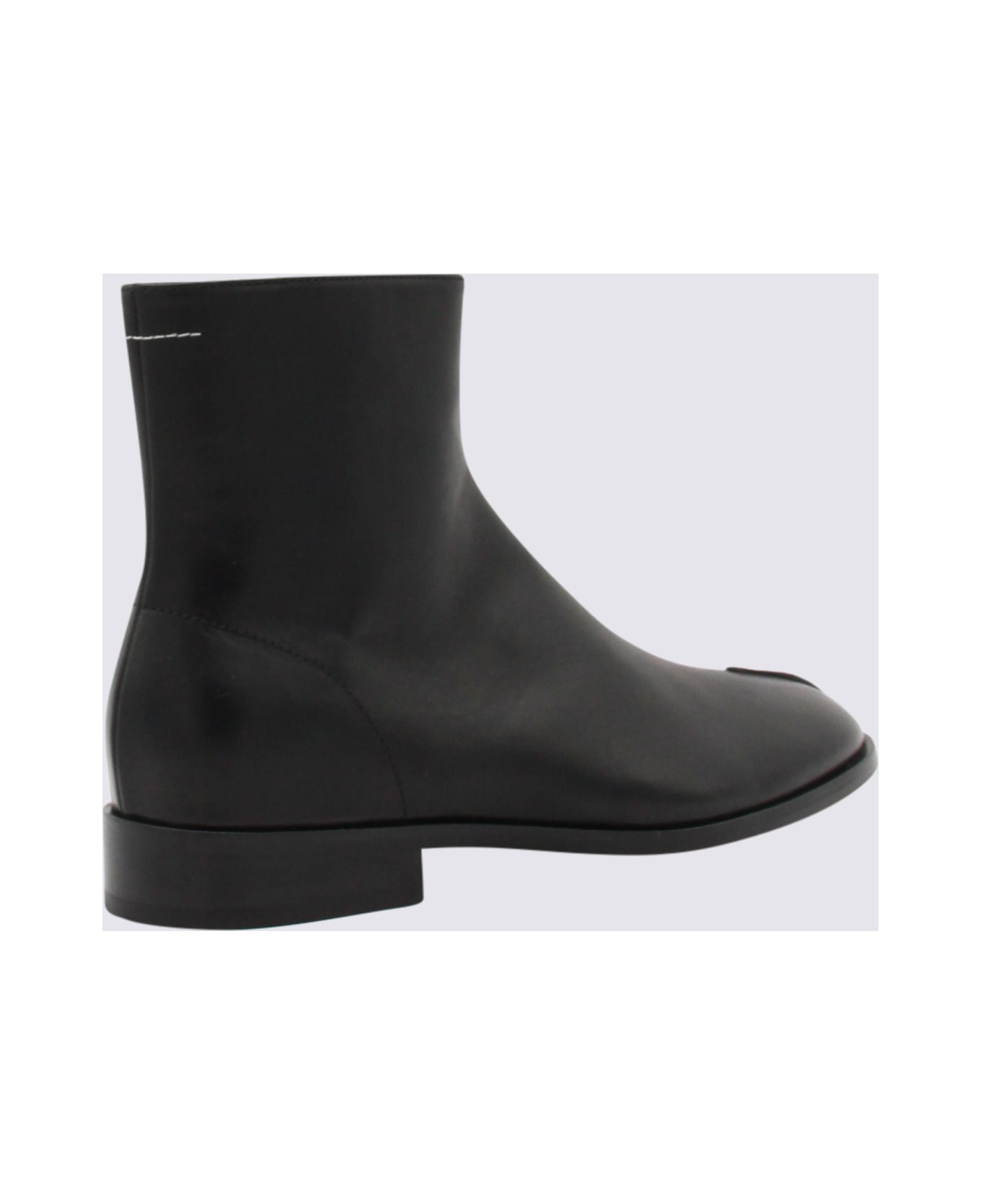 MM6 Maison Margiela Black Leather Boots - Black
