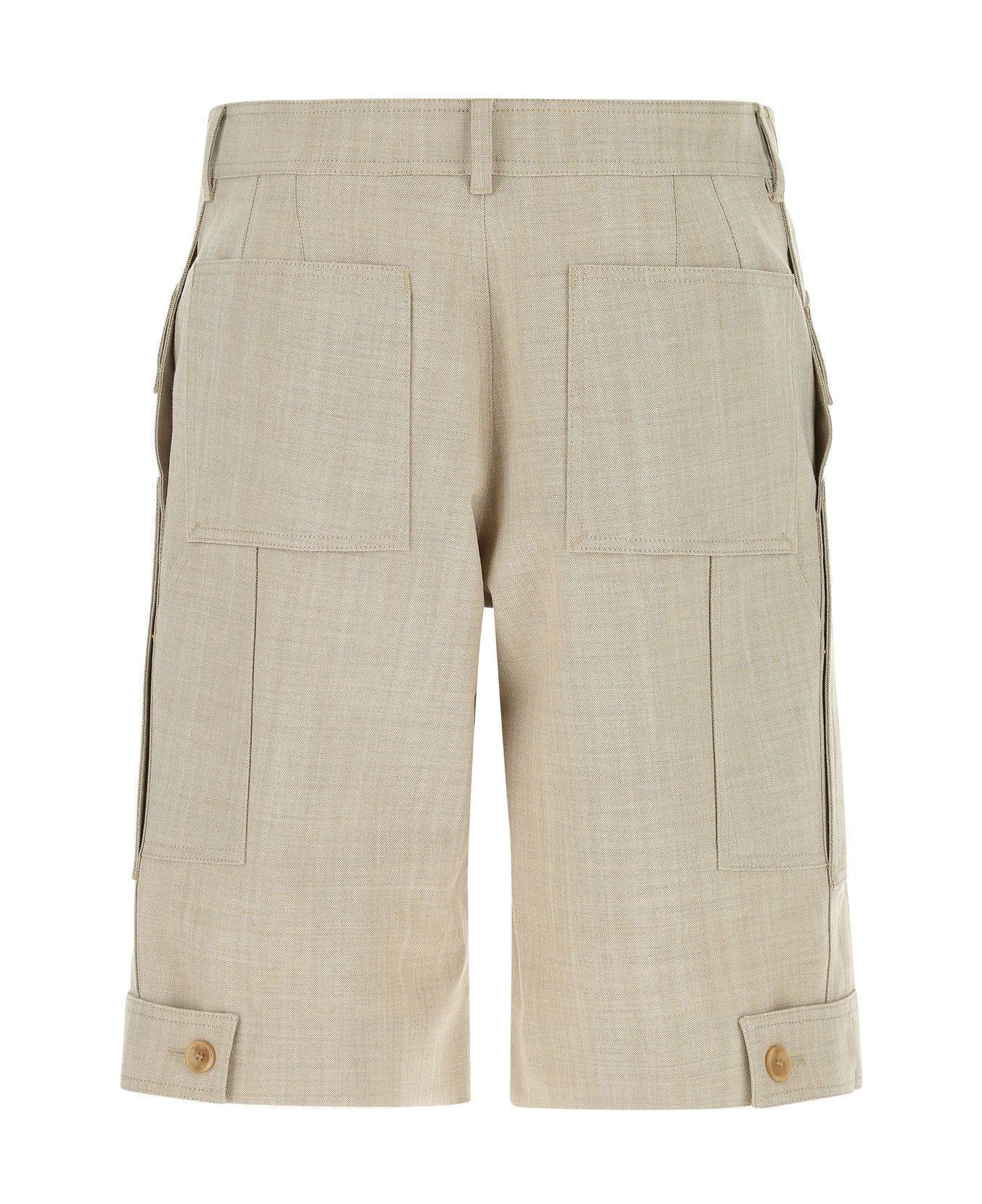 Burberry Sand Wool Bermuda Shorts - BEIGE