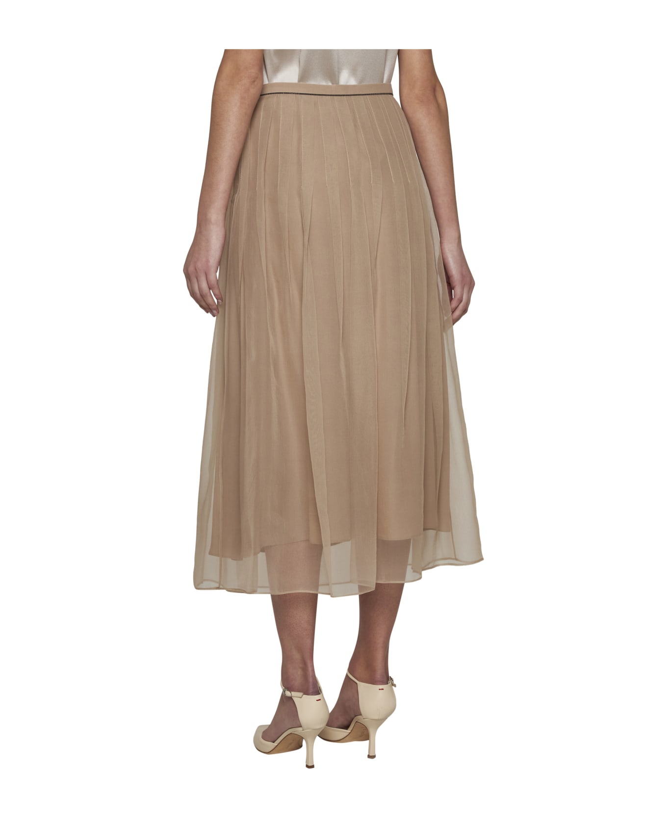 Brunello Cucinelli Pleated Skirt - Brown caldo スカート