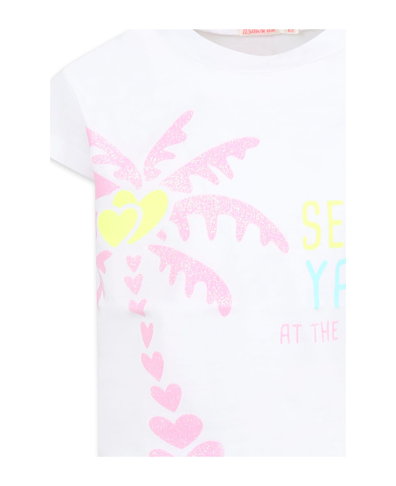 Billieblush White T-shirt For Girl With Palm Tree - White