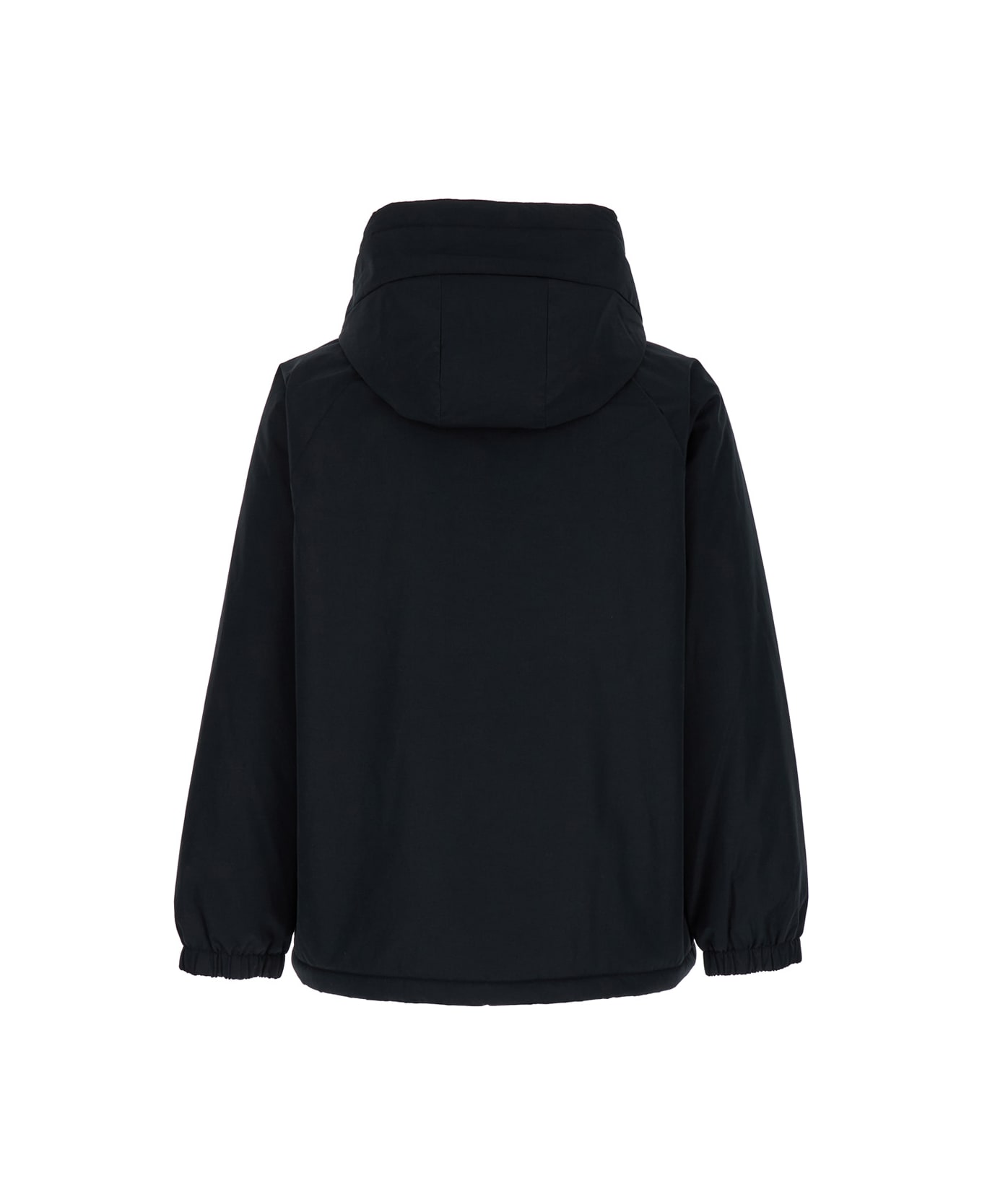 A.P.C. 'youri' Blue Hooded Jacket With Logo Patch In Tech Fabric Man - Black
