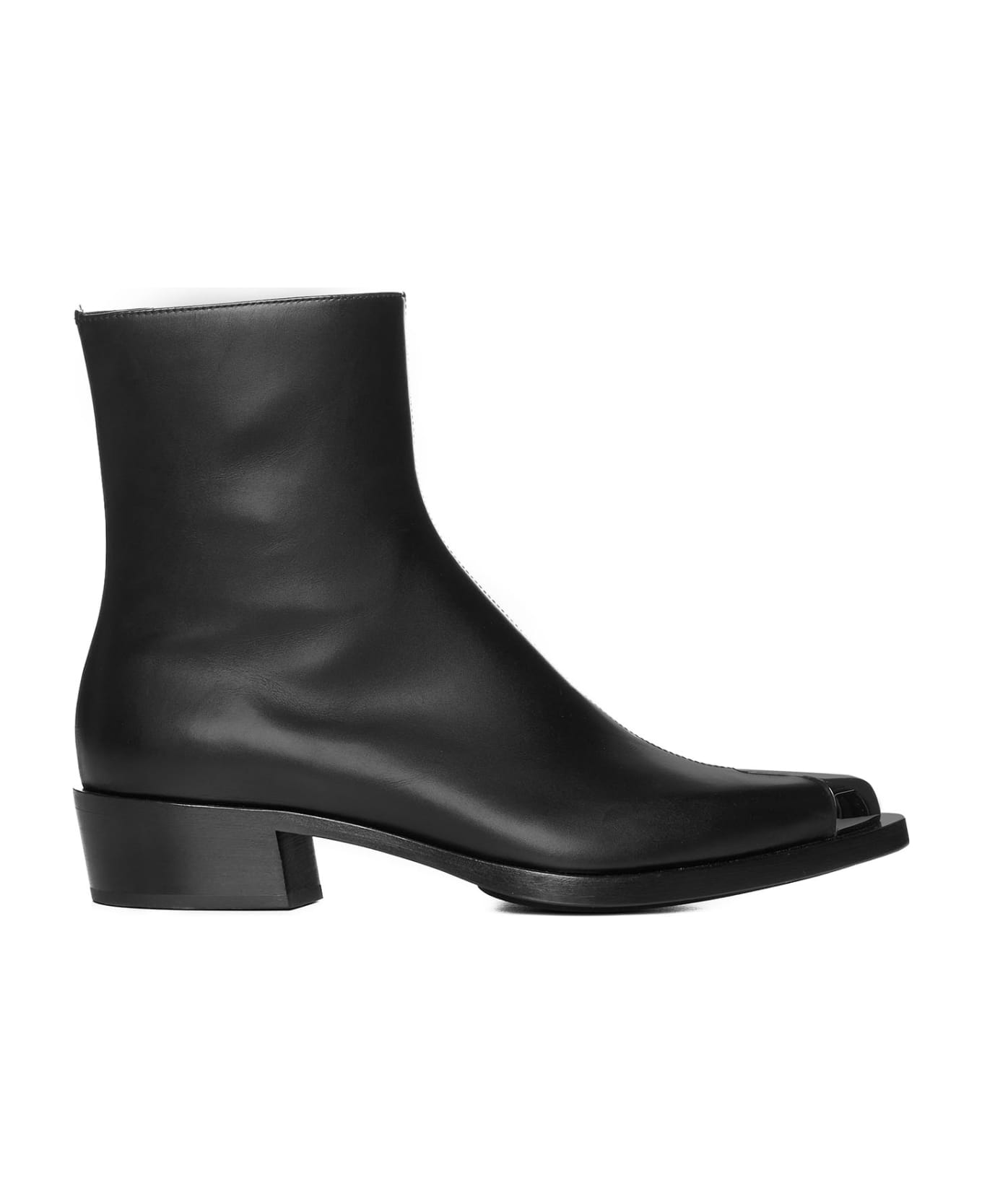 Alexander McQueen Metal Toe Side Zipped Boots - Nero argento ブーツ
