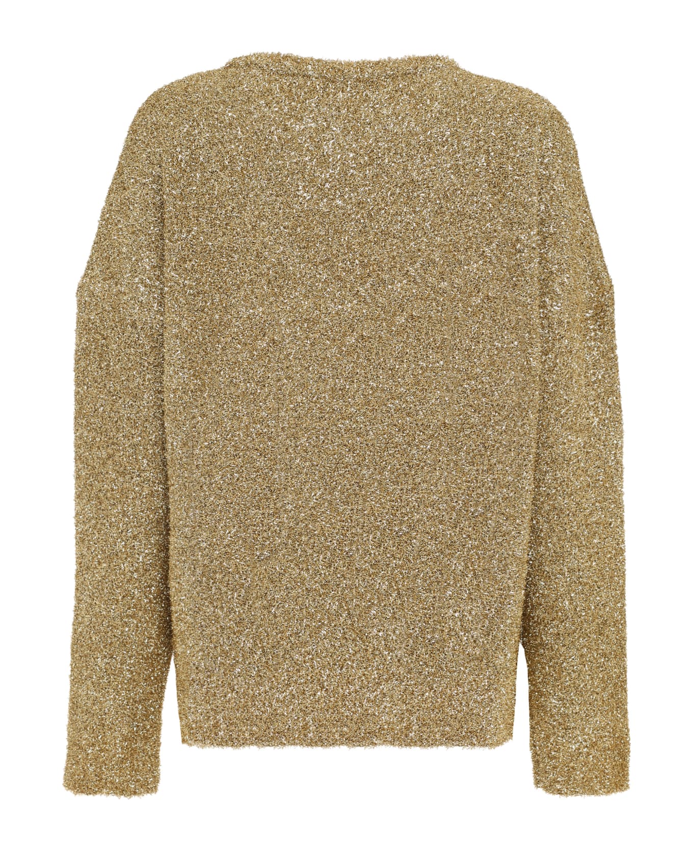 Paco Rabanne Long Sleeve Crew-neck Sweater - Gold