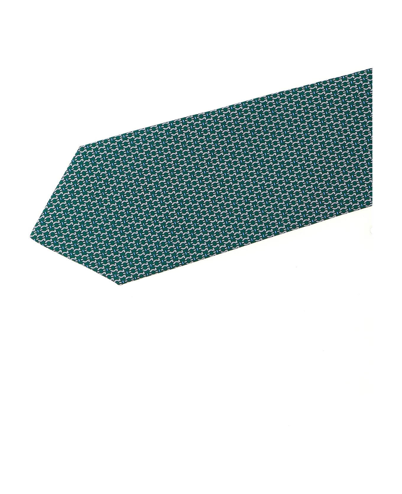 Ferragamo 'gancini' Print Tie - Green