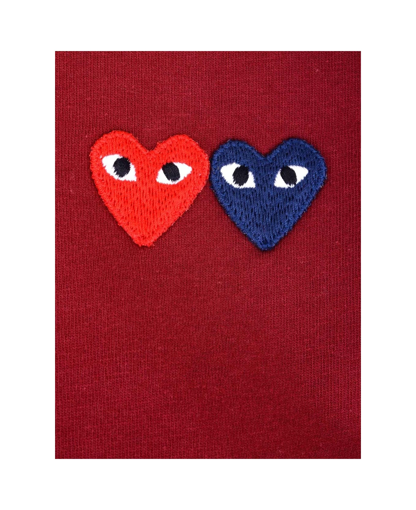 Comme des Garçons Play Multi Hearts T-shirt - Burgundy