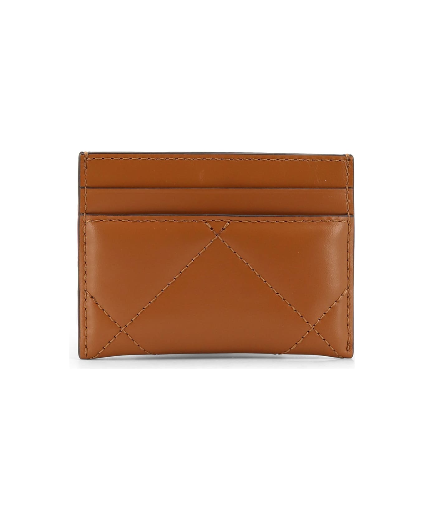 Tory Burch Kira Matelassé Leather Cardholder - CLASSIC CHESTNUT