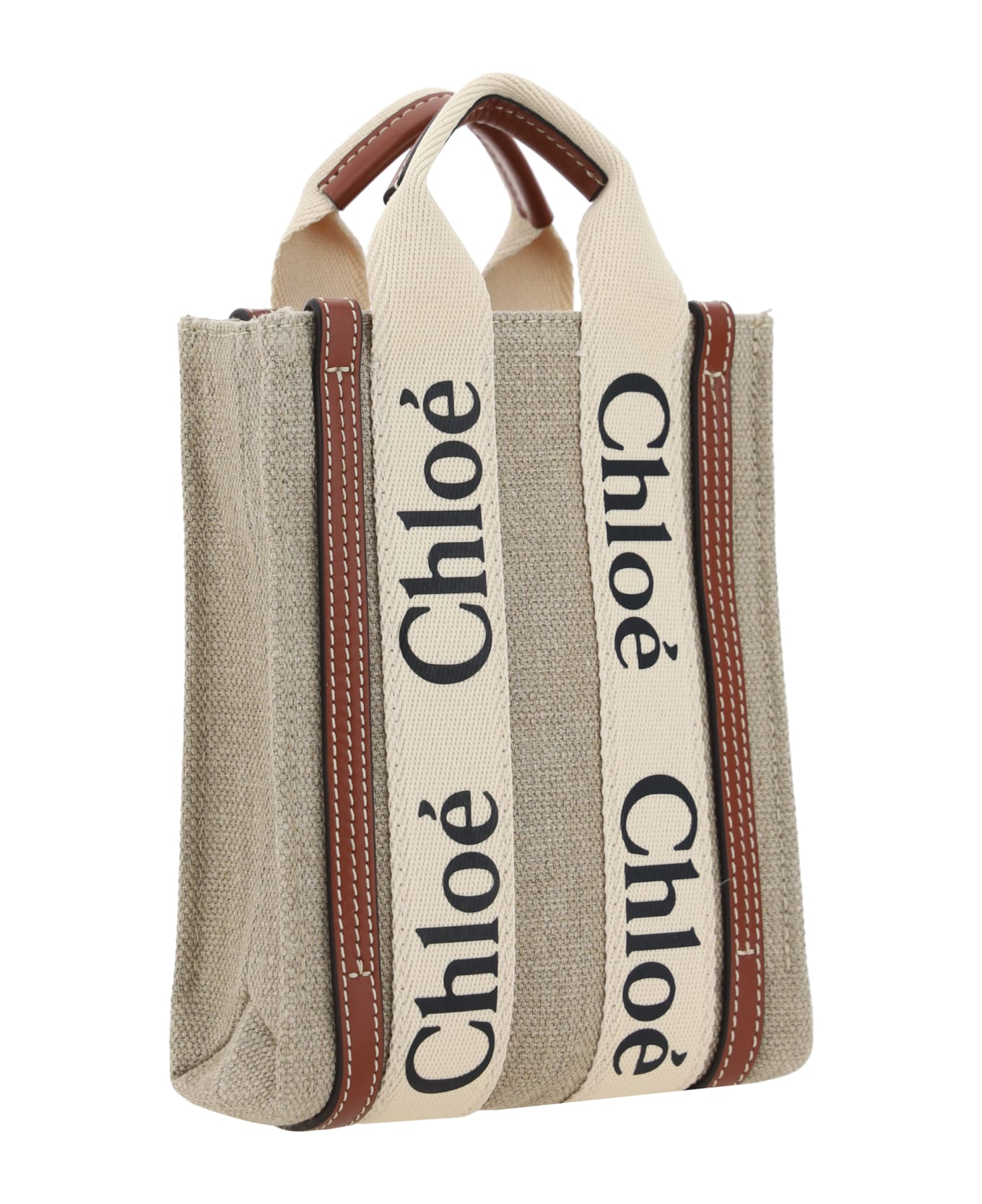 Chloé Handbag Mini Woody - White - Brown 1