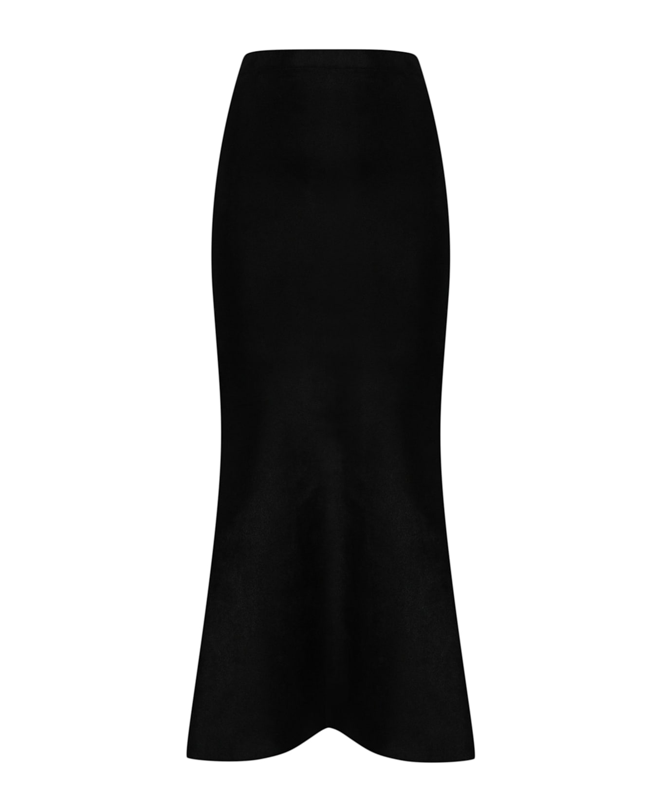 D.Exterior Long Flared Velvet Knit Skirt - Nero
