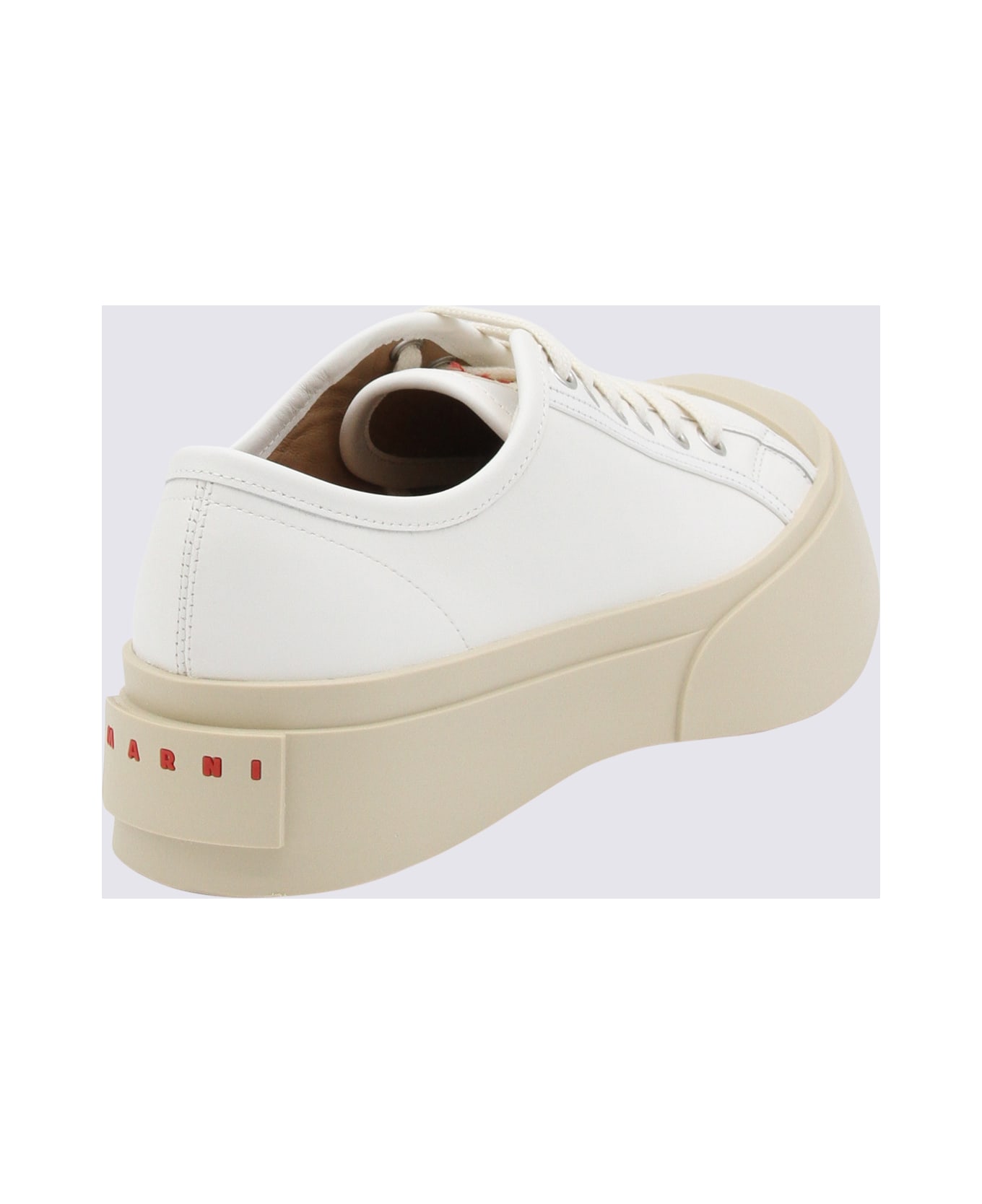 Marni White Leather Pablo Sneakers - Lily white ウェッジシューズ