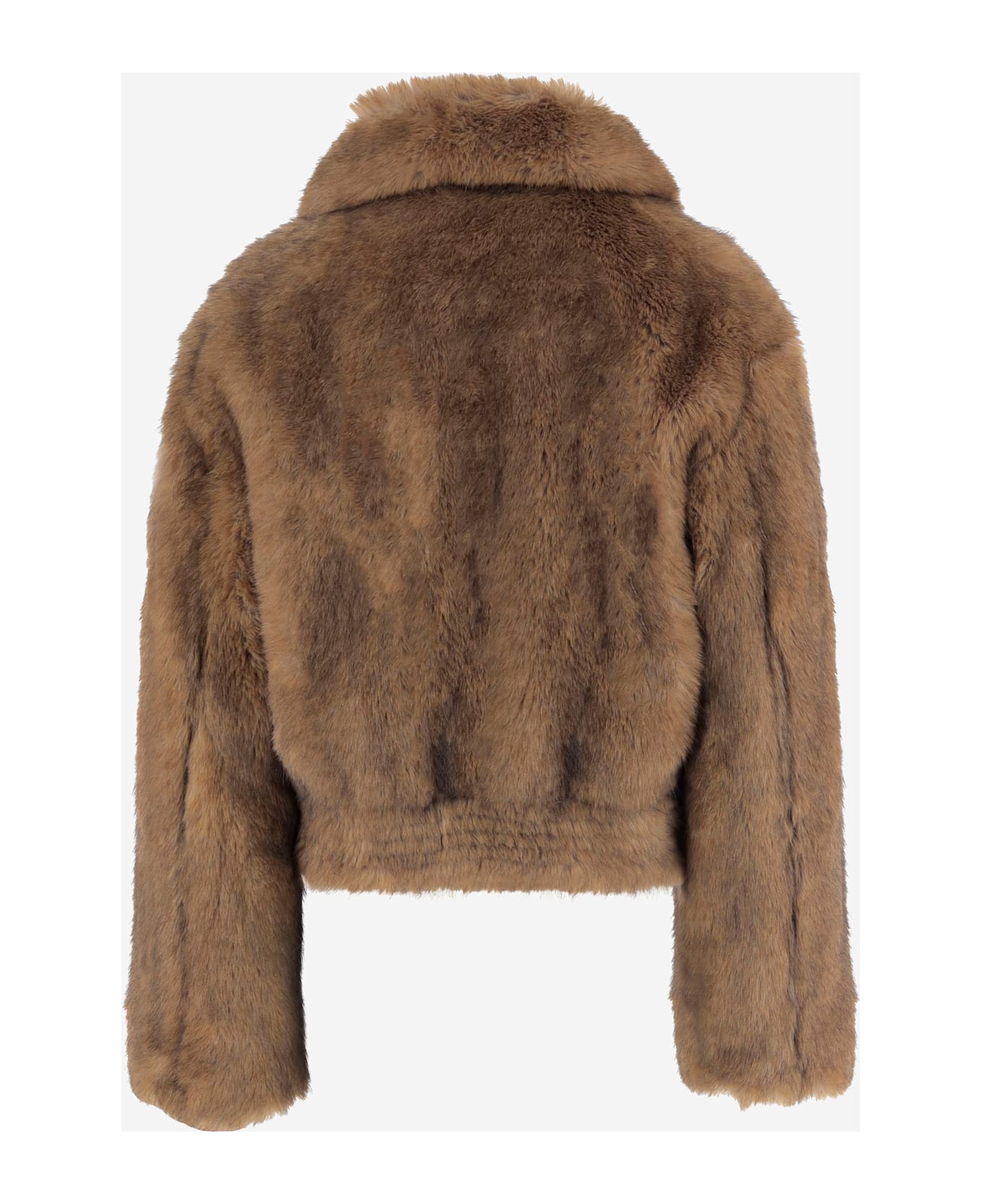 STAND STUDIO Lena Synthetic Fur Jacket - Brown