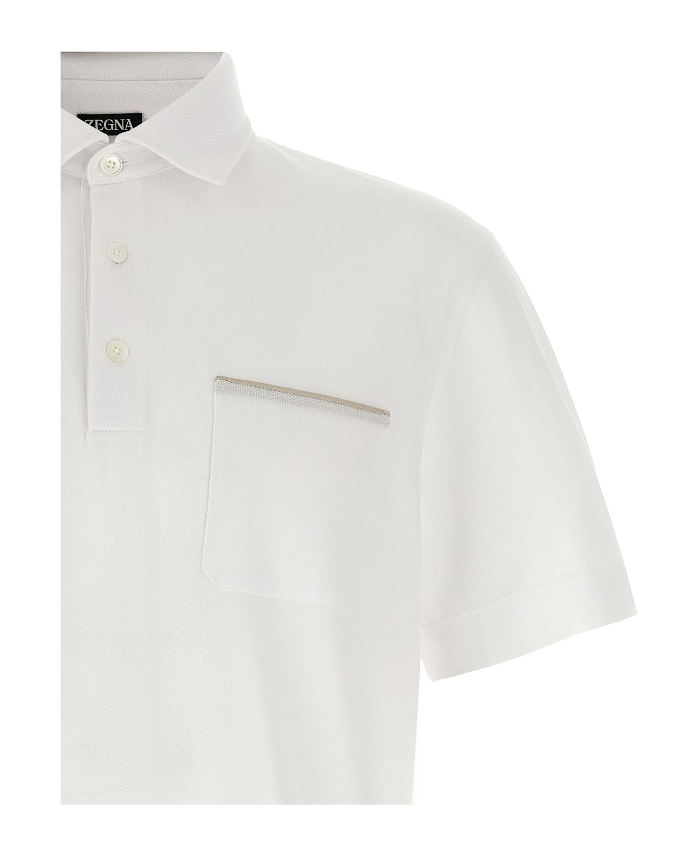 Zegna Piqué Polo Shirt - White