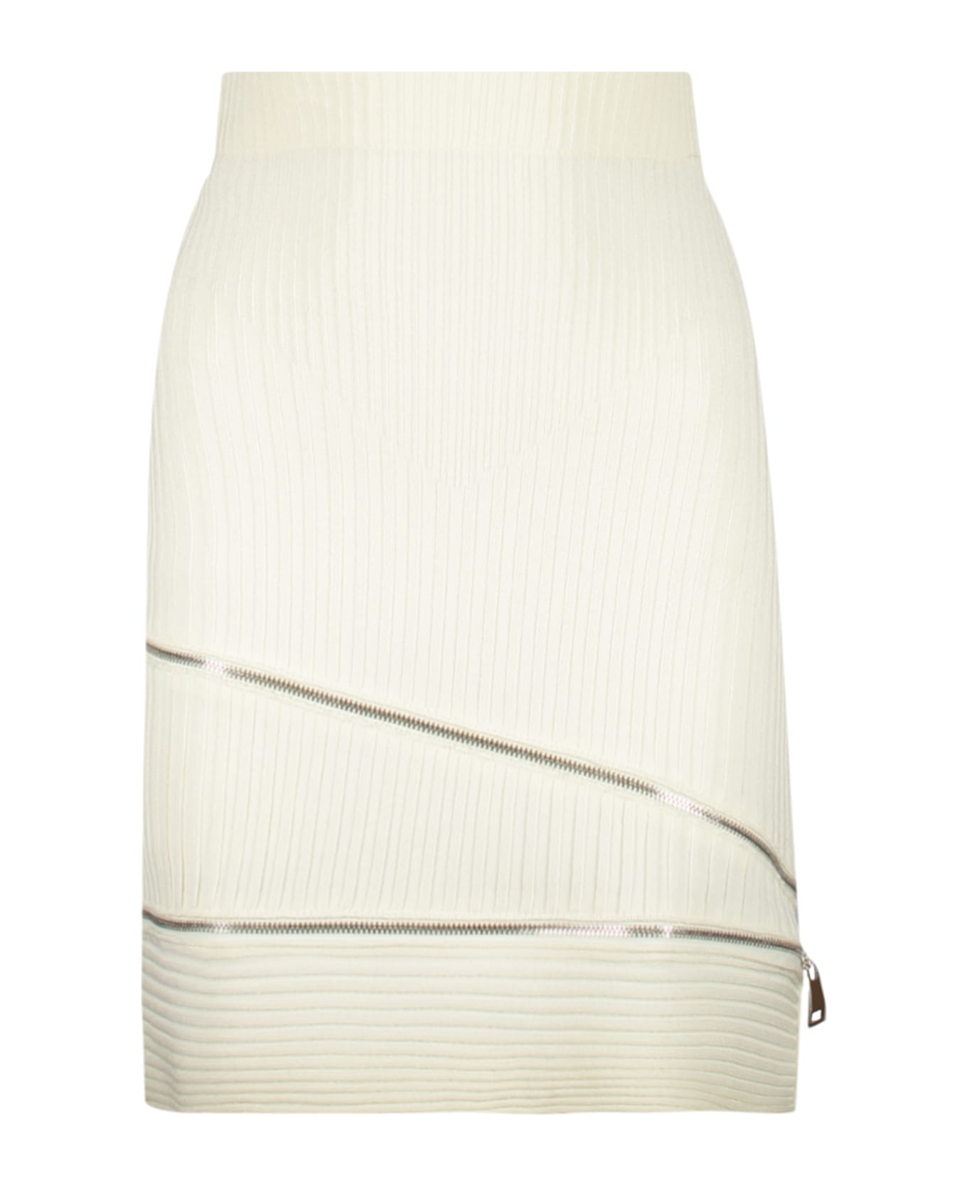 ANDREĀDAMO Knitted Mini Skirt - White スカート