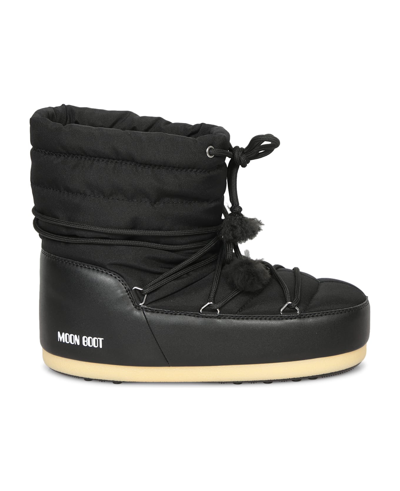 Moon Boot Nylon Logo Black Ankle Boots - Black