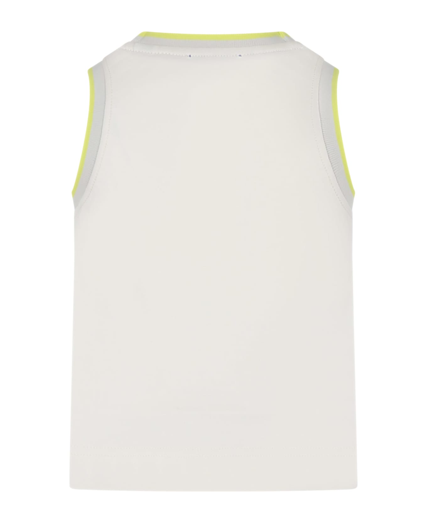 Burberry Ivory Tank Top For Girl With Logo And Equestrian Knight - Ivory Tシャツ＆ポロシャツ