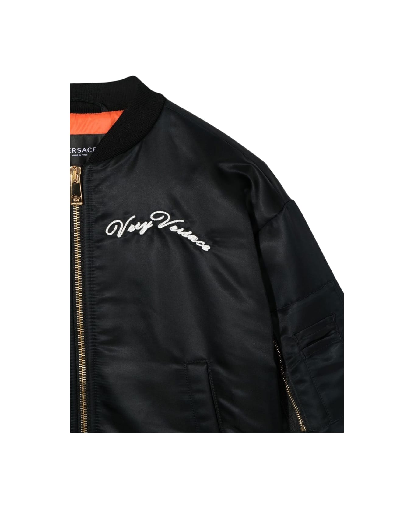 Versace Donatella Embroidery Bomber Jacket - BLACK コート＆ジャケット