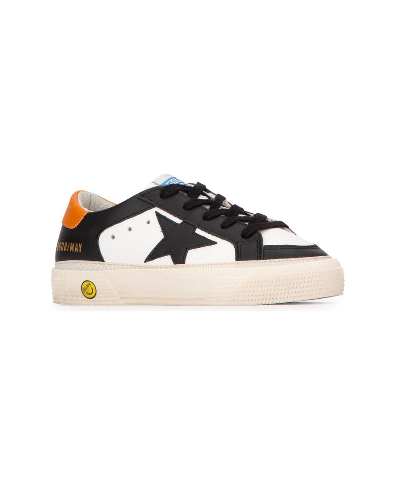 Golden Goose May Star Lace-up Sneakers - White/Black/Orange