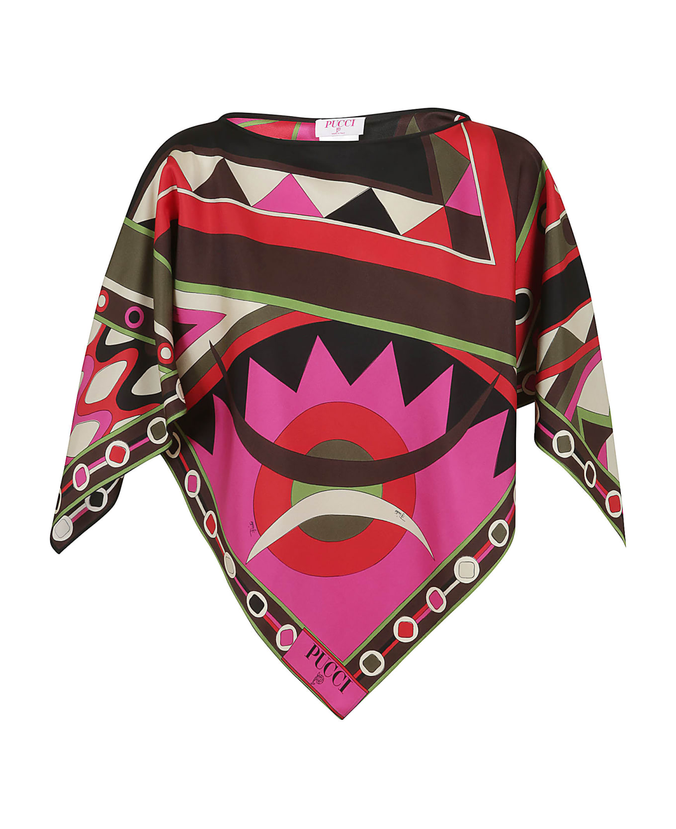 Pucci S.s.blouse - Khaki Fuxia