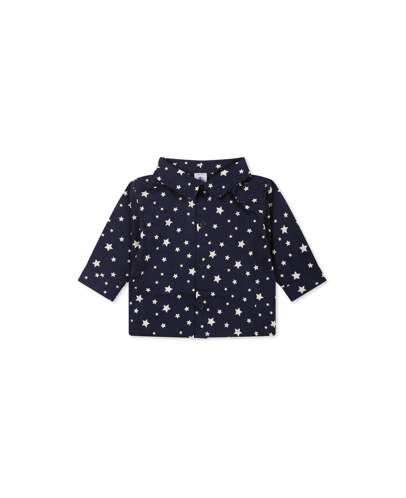 Petit Bateau Blue Shirt For Gìbaby Girl With Stars - Blue