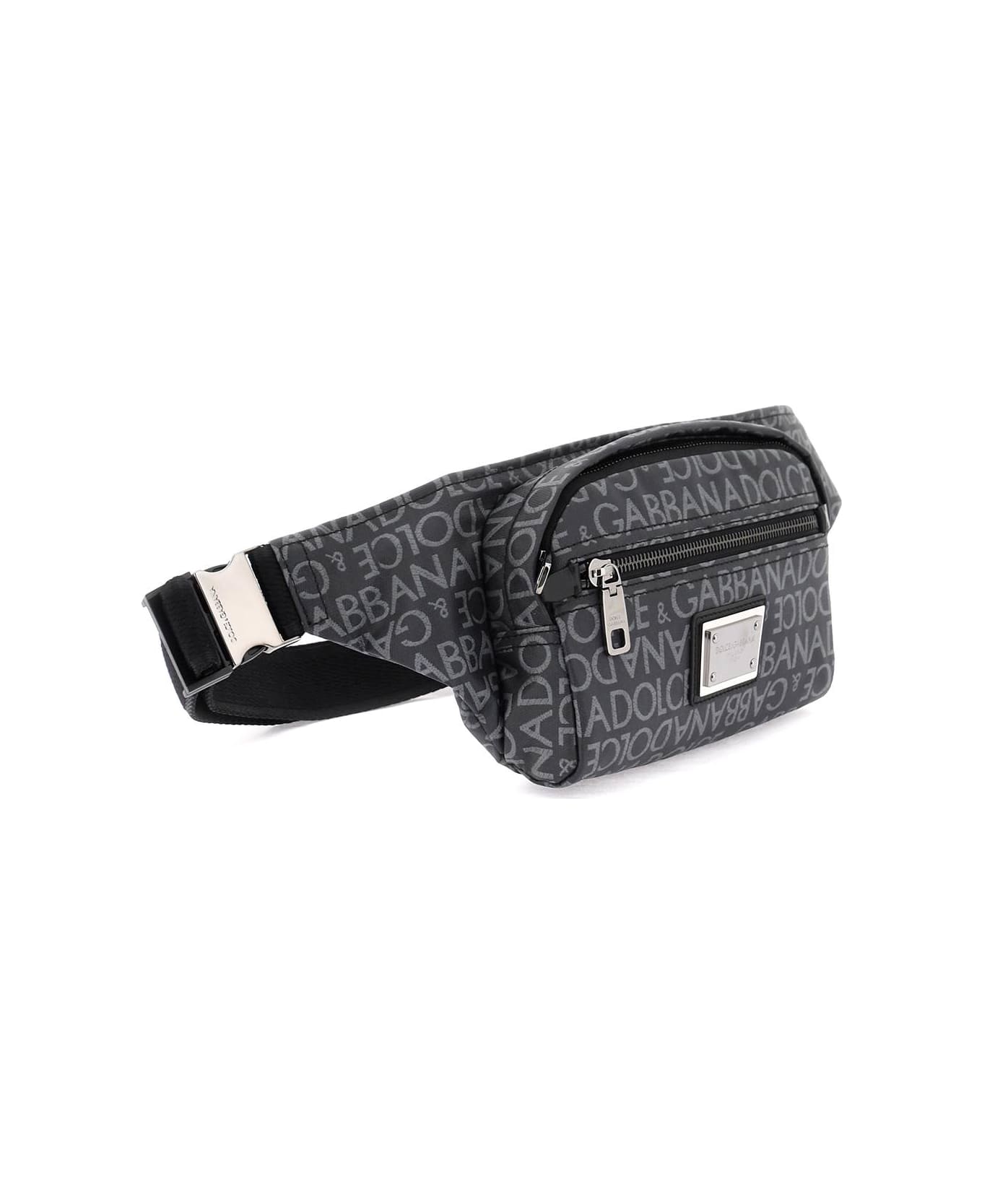 Dolce & Gabbana Logo Monogram Belt Bag - Black Grey
