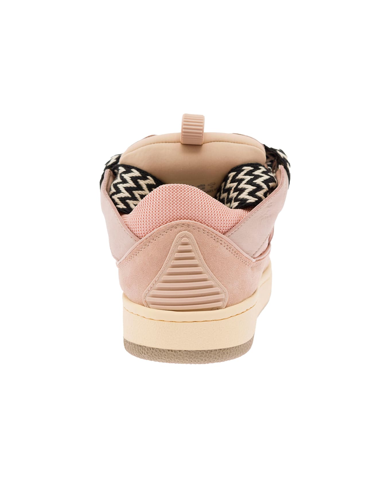 Lanvin 'curb' Multicolor Low-top Sneaker With Oversized Laces In Leather Woman - Pink