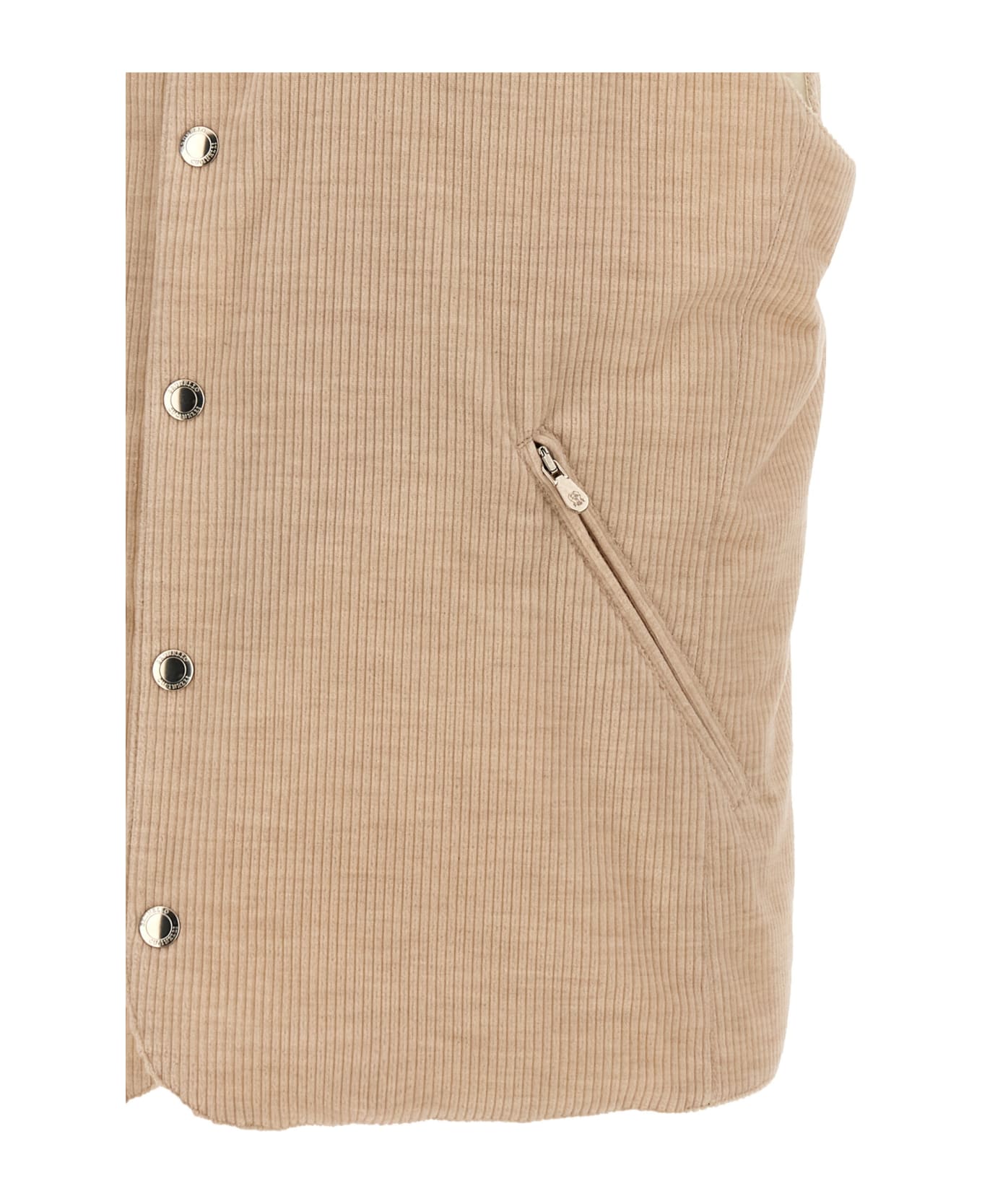 Brunello Cucinelli Ribbed Velvet Vest - Beige