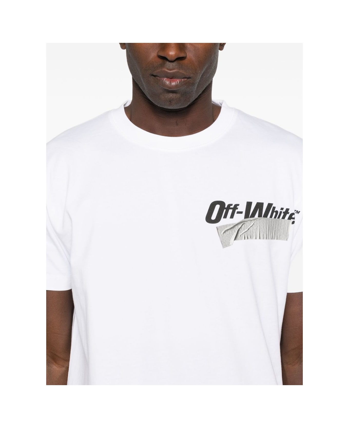 Off-White Off White White Crewneck T-shirt With Logo - White