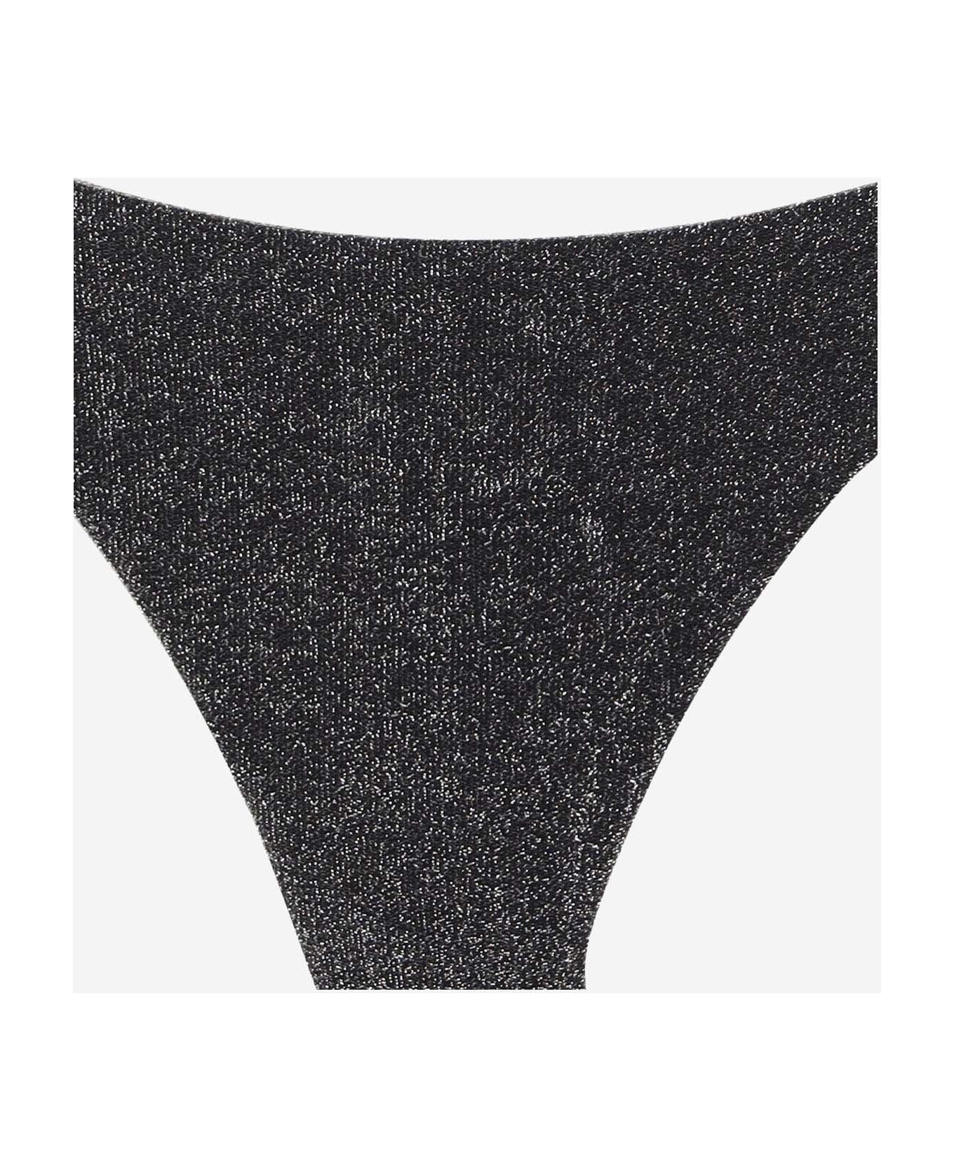 Karl Lagerfeld Lurex Bikini Bottom - Black