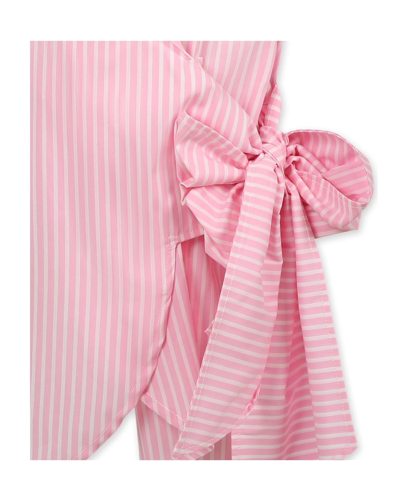 MSGM Pink Dress For Girl With Logo - Pink