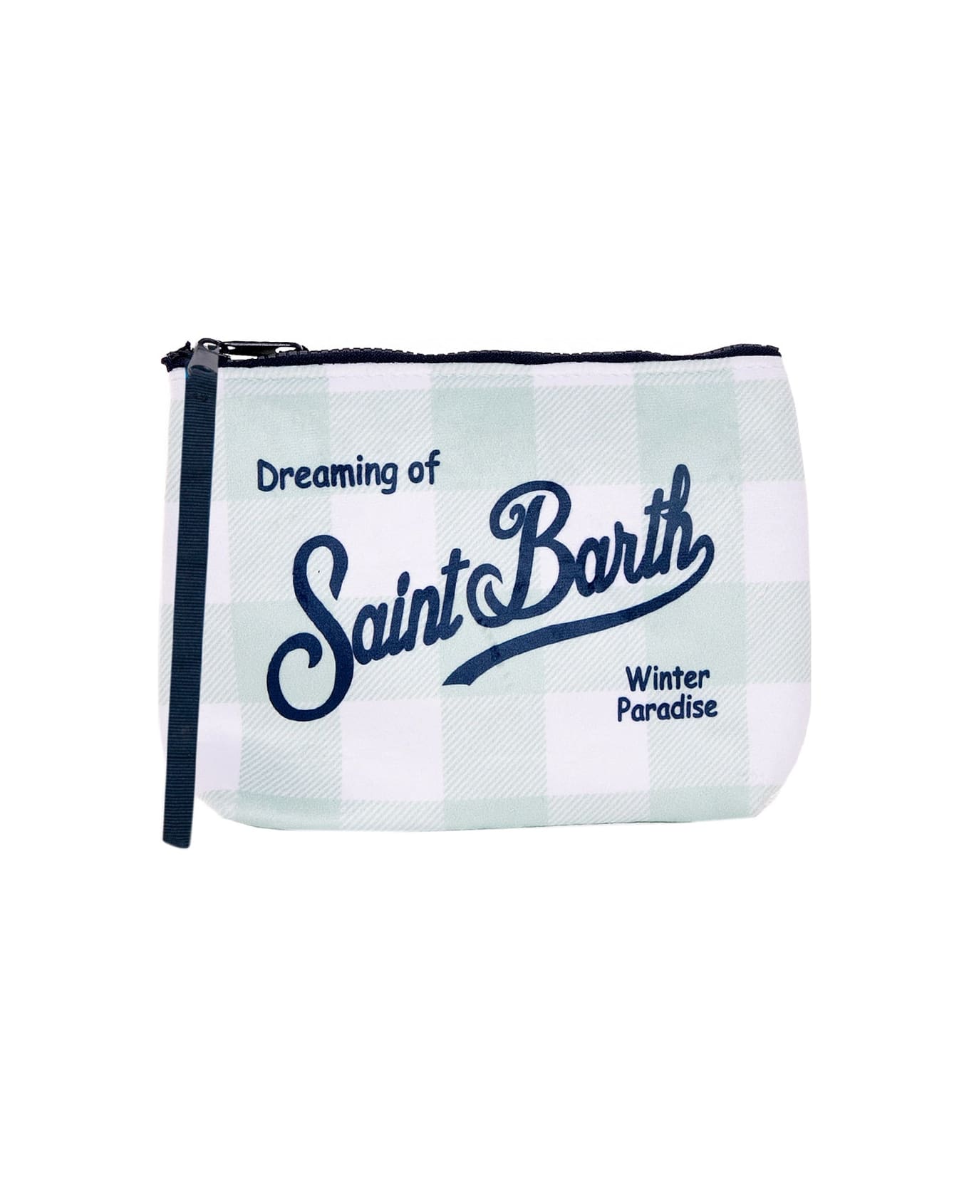 MC2 Saint Barth Aline Wooly Pochette With Gingham Print - GREEN