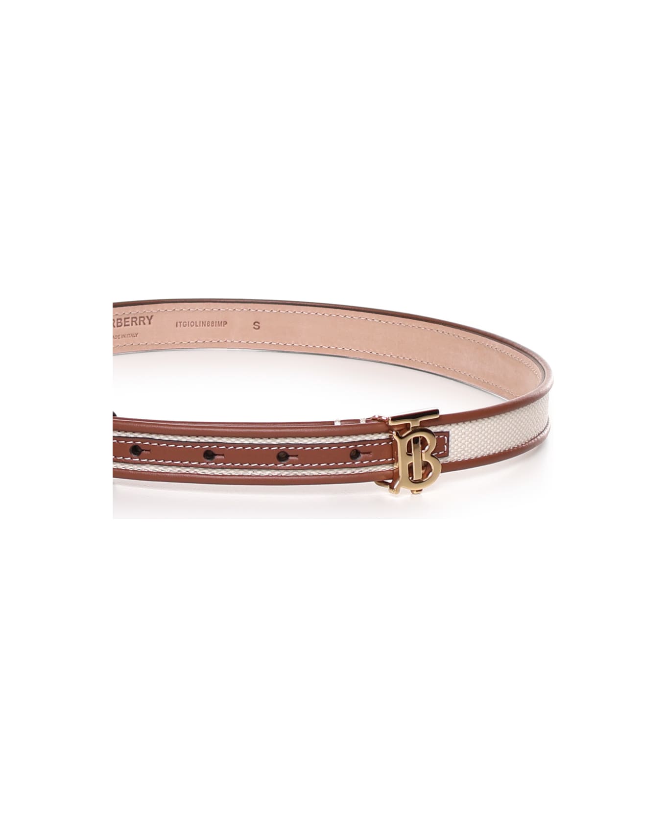 Burberry Tb Belt In Canvas And Leather - A1395